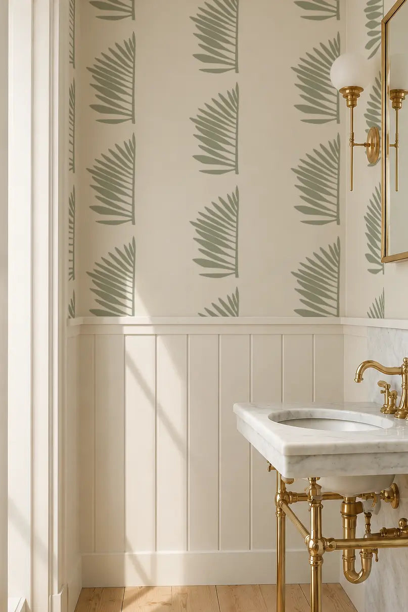 Palmetto Wallpaper in Sage