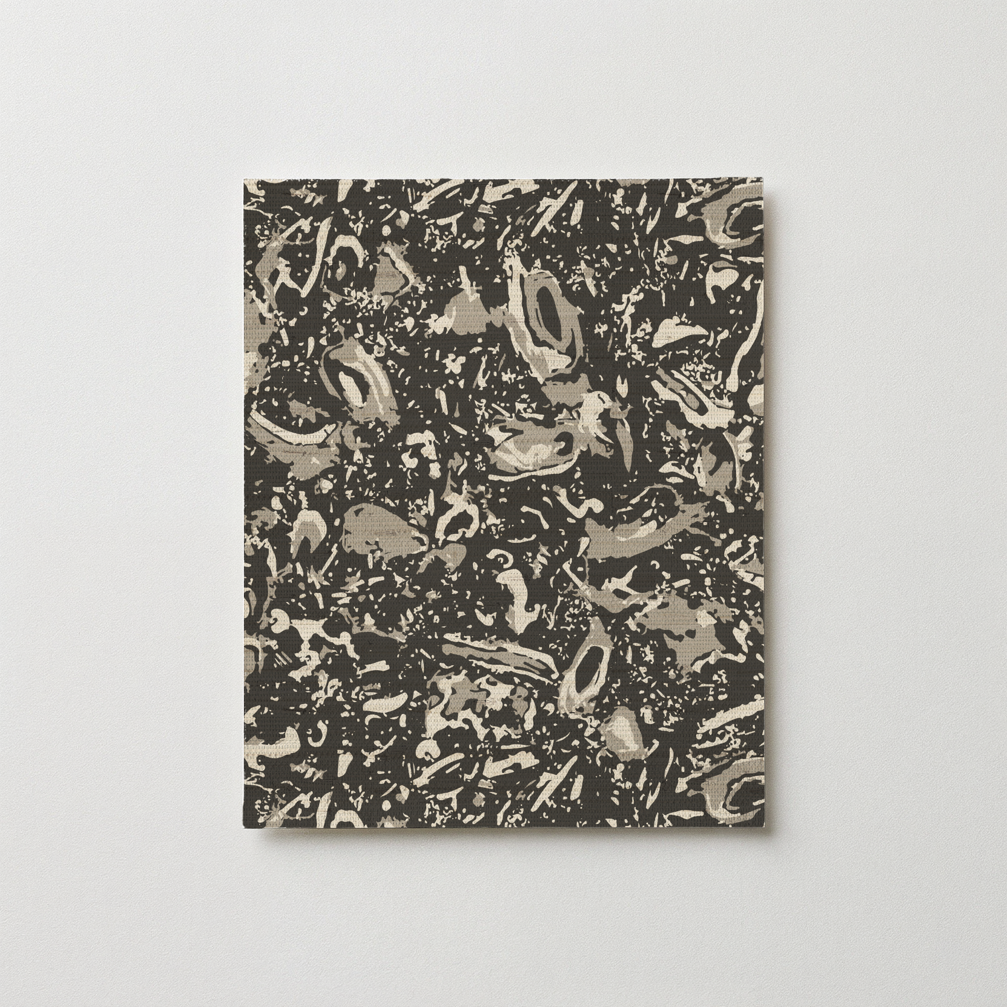 River Reef Grasscloth Swatch in Coal
