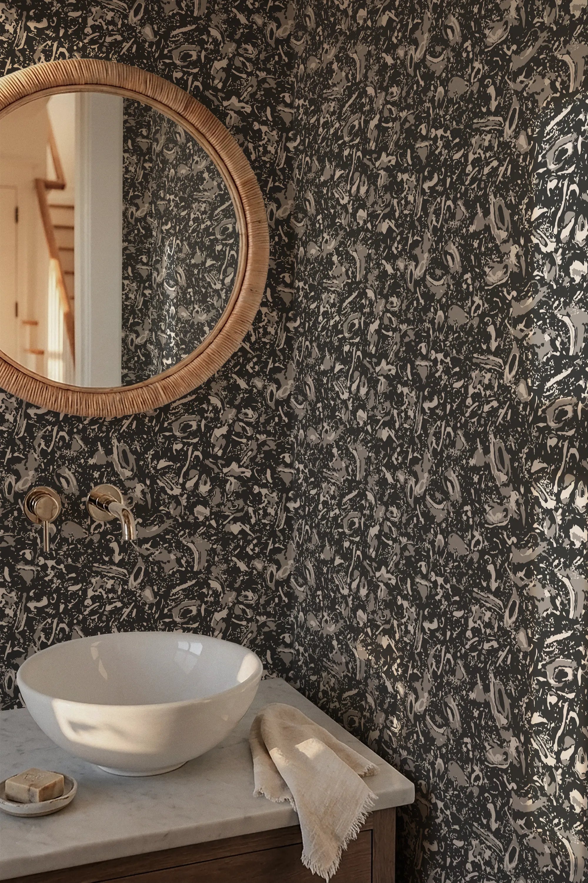 River Reef Wallpaper in Coal