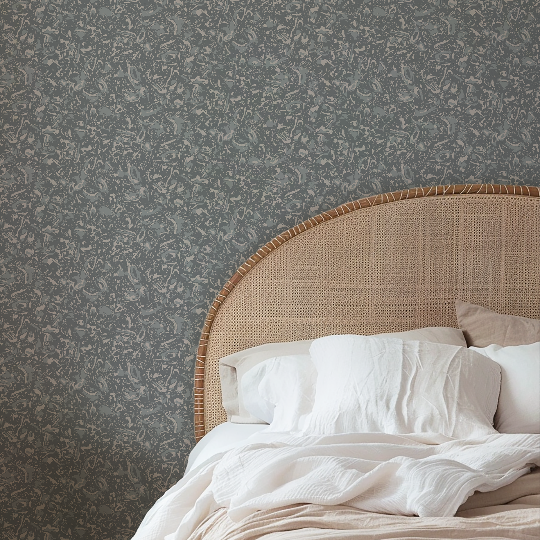 River Reef wallpaper in Ocean styled by Emily Daws – shown in a Charleston home entryway