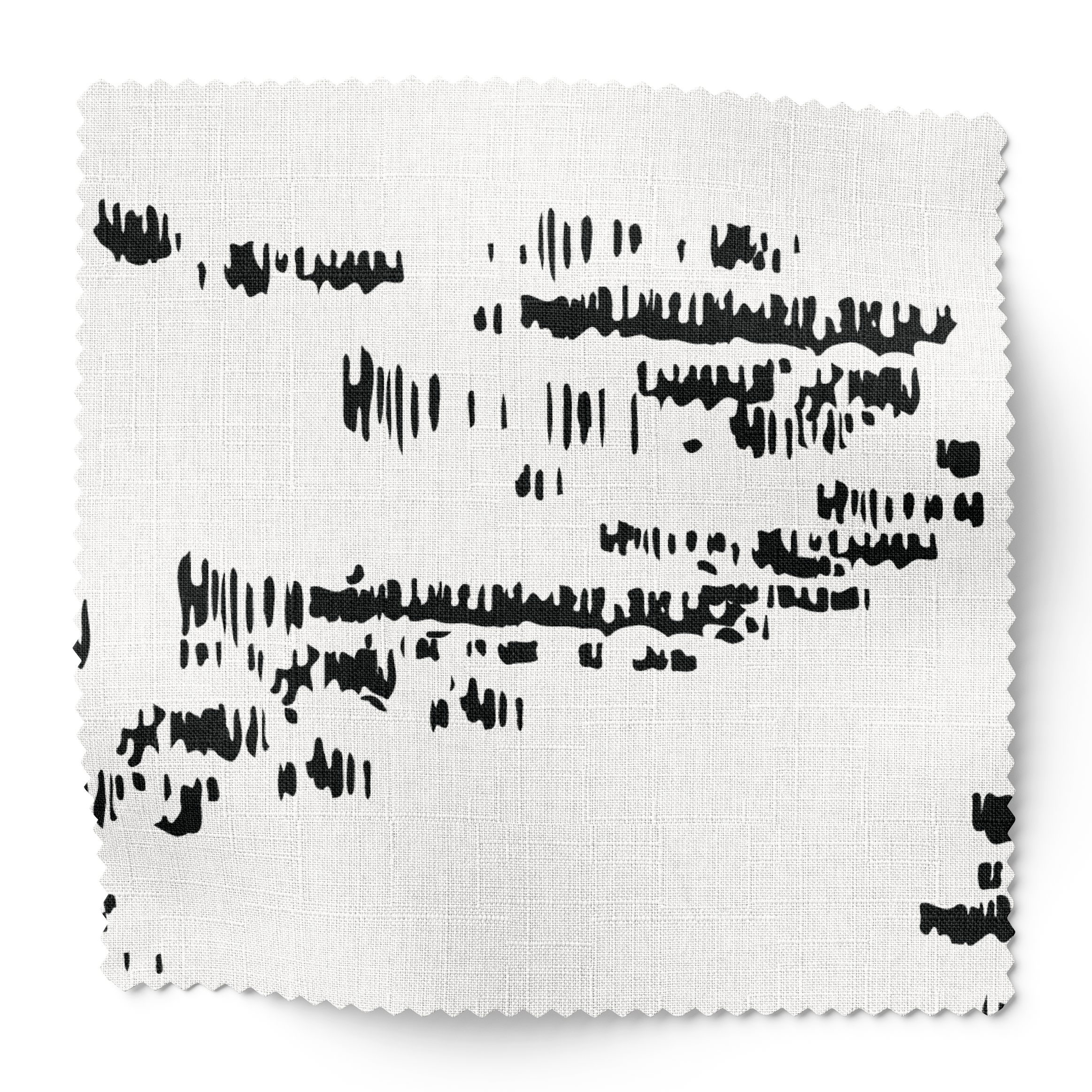 Salt Marsh fabric swatch in Jet by Emily Daws — 6x6 Belgian linen sample, Waterways Collection