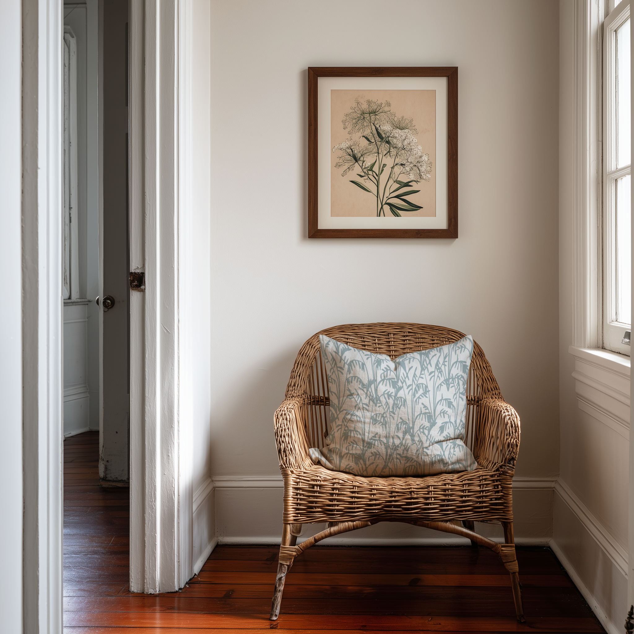 Emily Daws Seabrook Ii pillows in Aqua — original pattern, feather and down insert