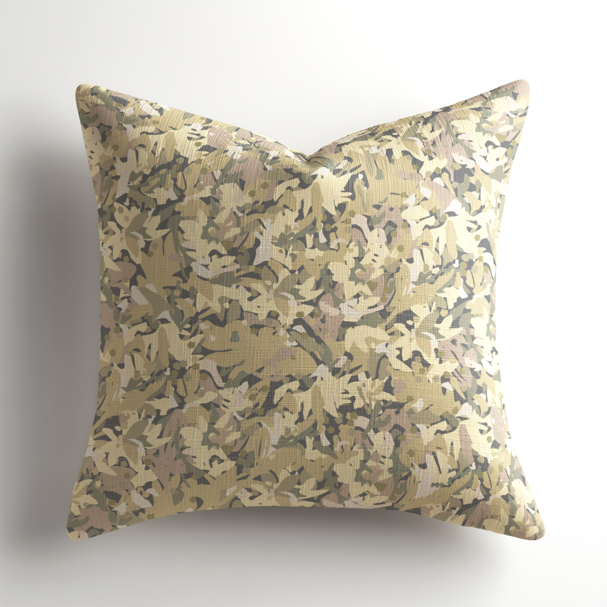 Small-batch handcrafted throw pillow by Emily Daws showcasing the Thicket pattern in Sundrop, a Charleston-based artful accent pillow ideal for refined luxury interiors.