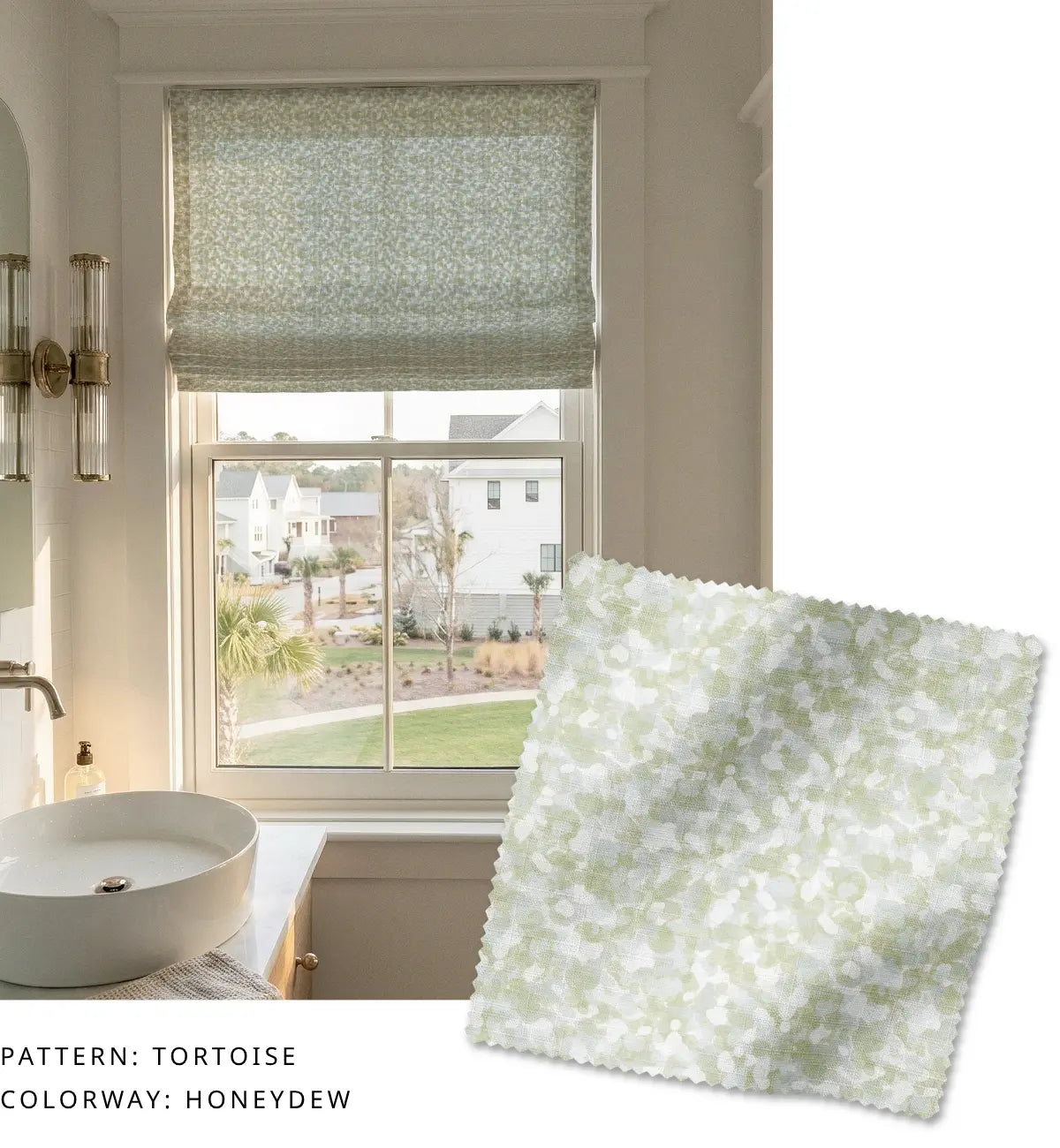 Tortoise Fabric in Honeydew