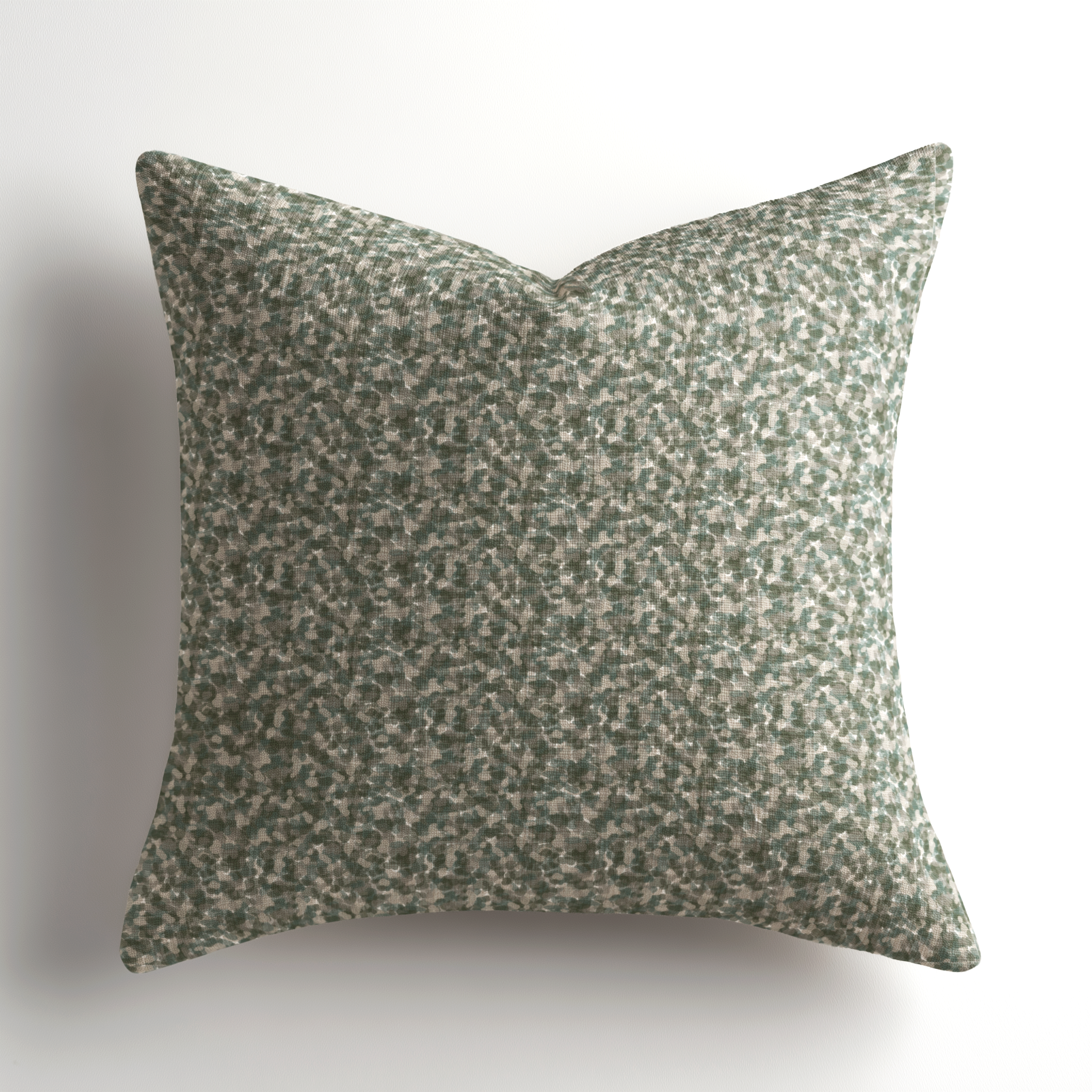 Artful accent pillow by Emily Daws featuring Tortoise Fig, a boutique textiles, Charleston-rooted designer linen throw pillow made in the USA for high-end interiors.