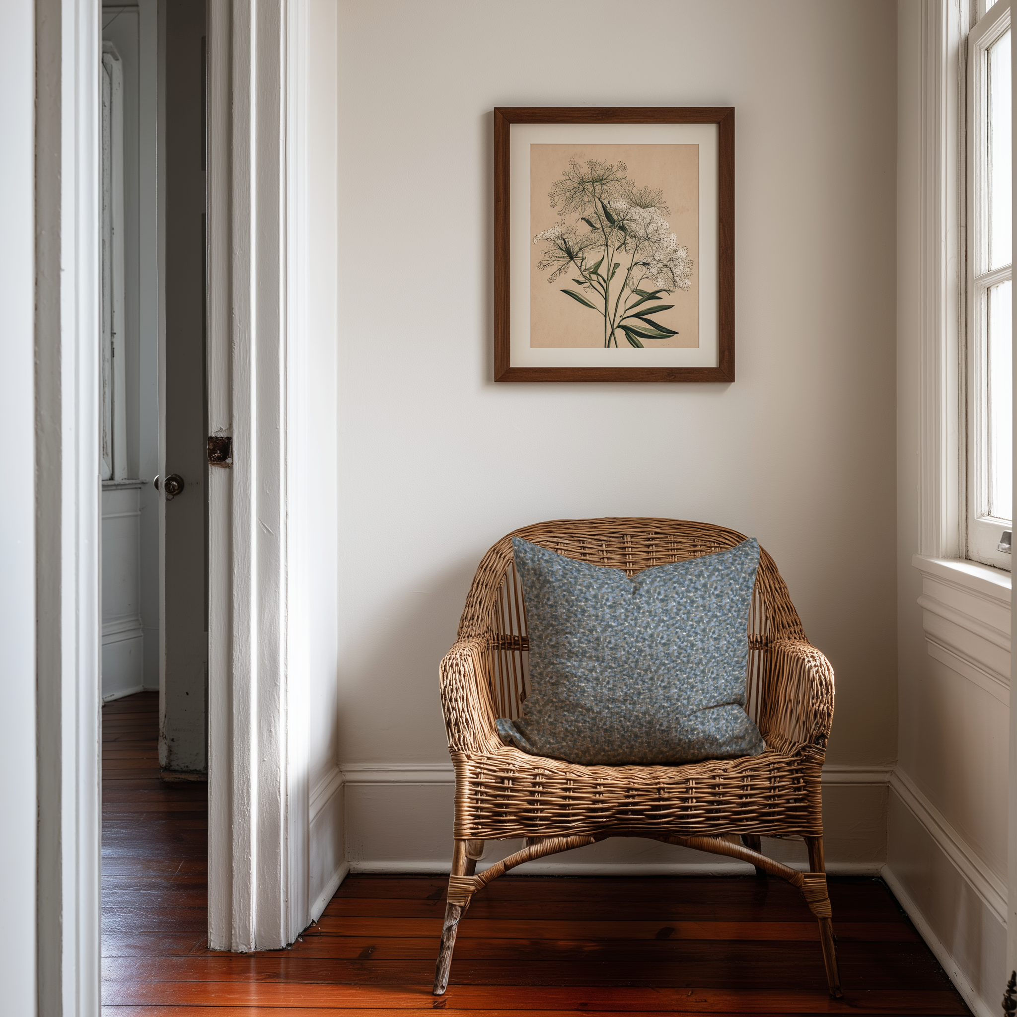 Tortoise fabric in Thistle by Emily Daws styled in an interior — Fauna Collection