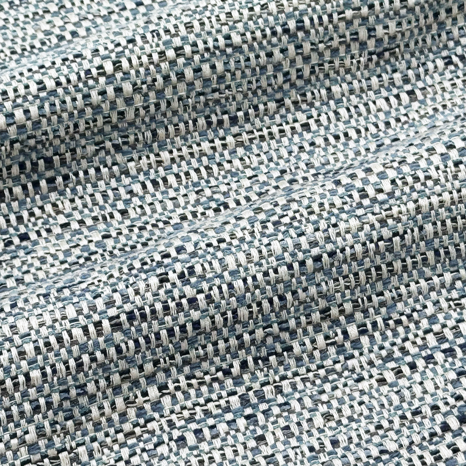 Tweed Fabric in Bluebird