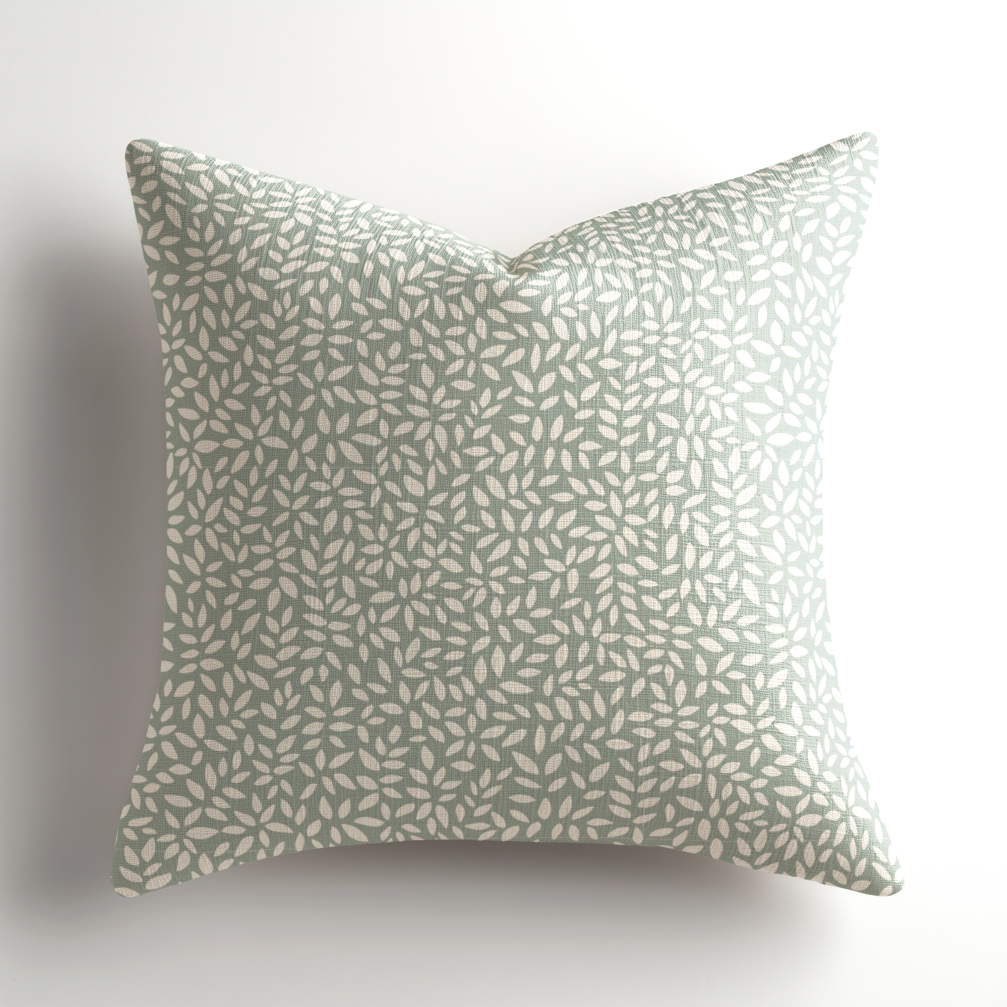Artful accent pillow by Emily Daws featuring Wadmalaw Sage, a boutique textiles, Charleston-rooted designer linen throw pillow made in the USA for high-end interiors.
