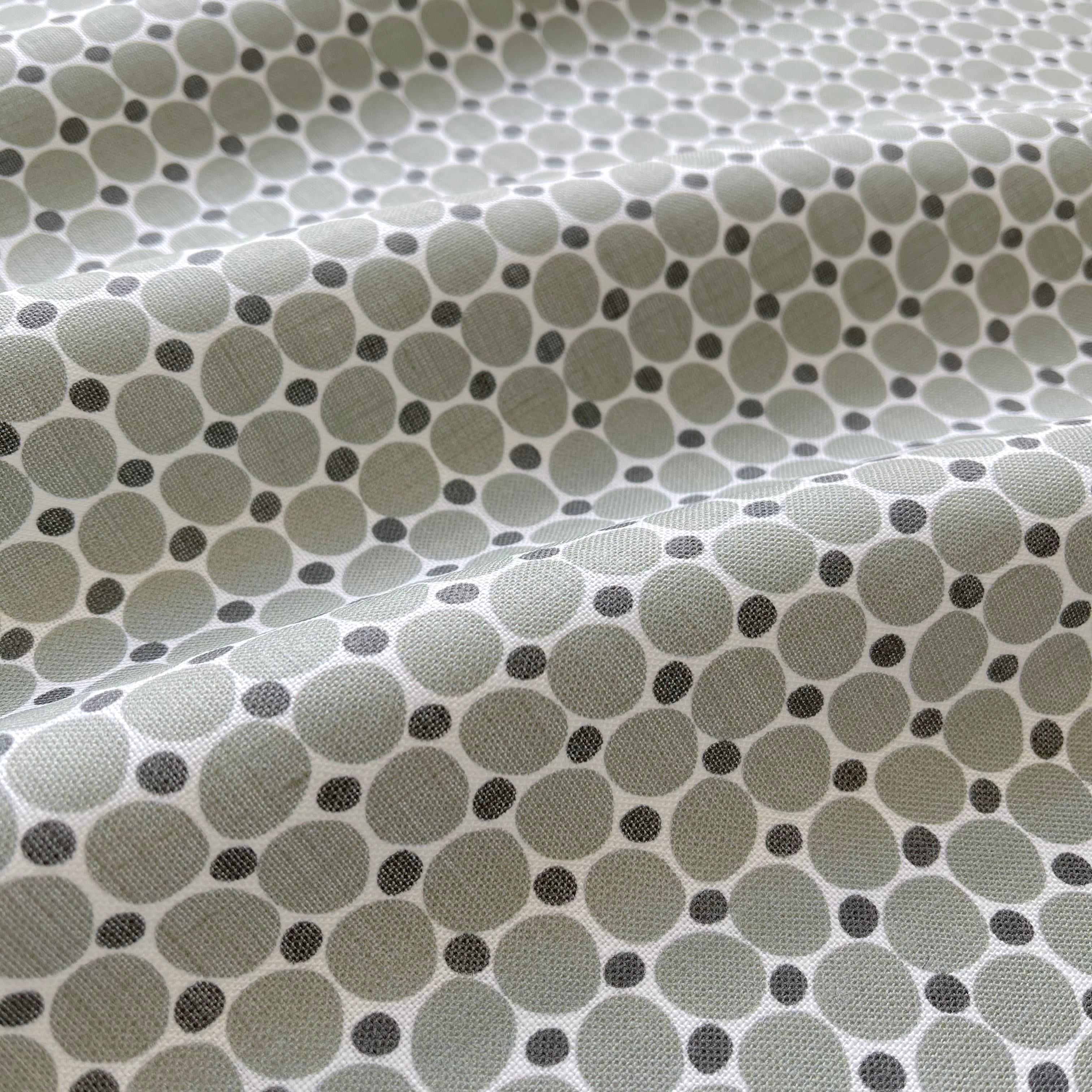 Cobblestone pillow in Olive – close-up of the fabric texture and pattern on linen backing