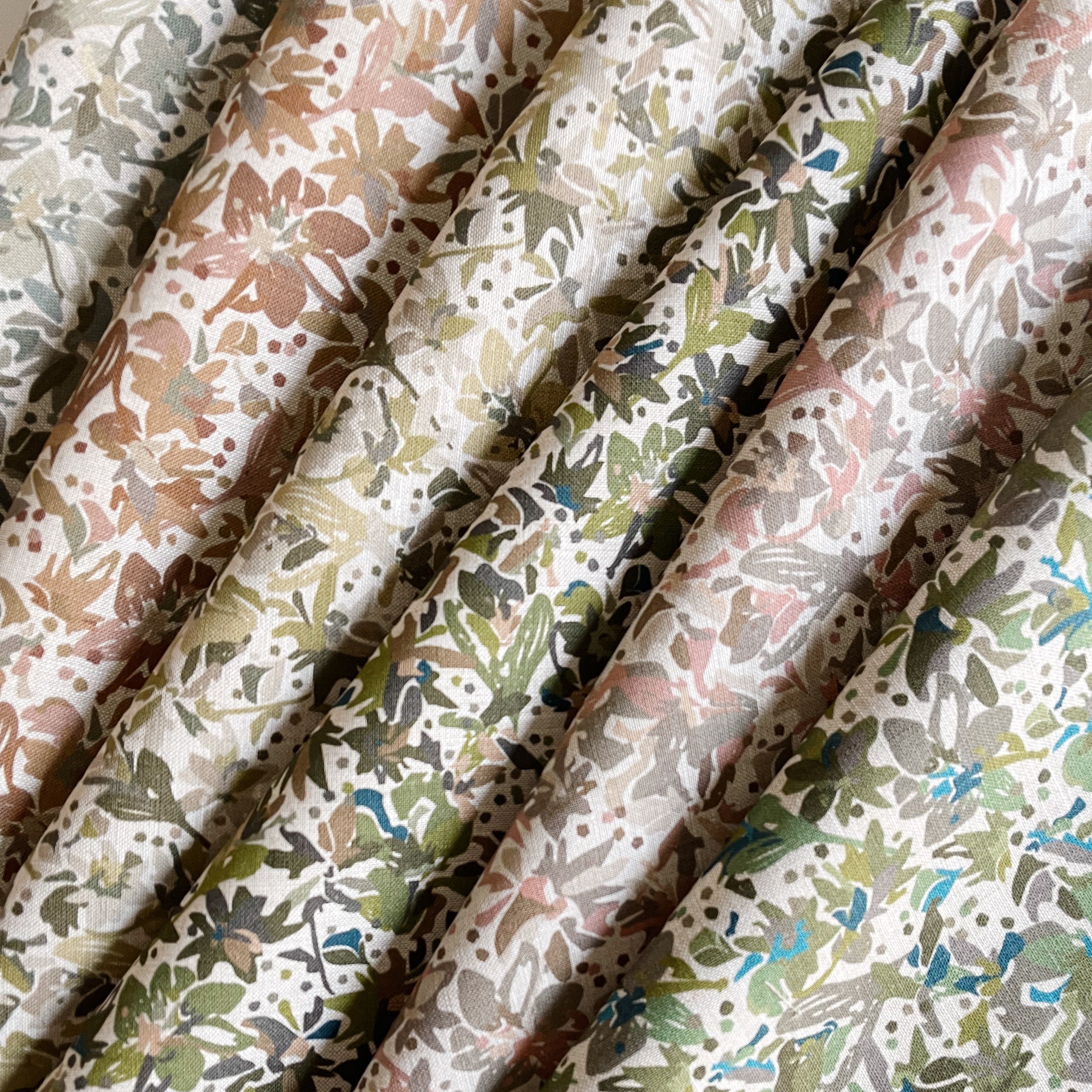 Eden fabric in Autumn styled by Emily Daws – cozy countryside look for floral curtains or cushions