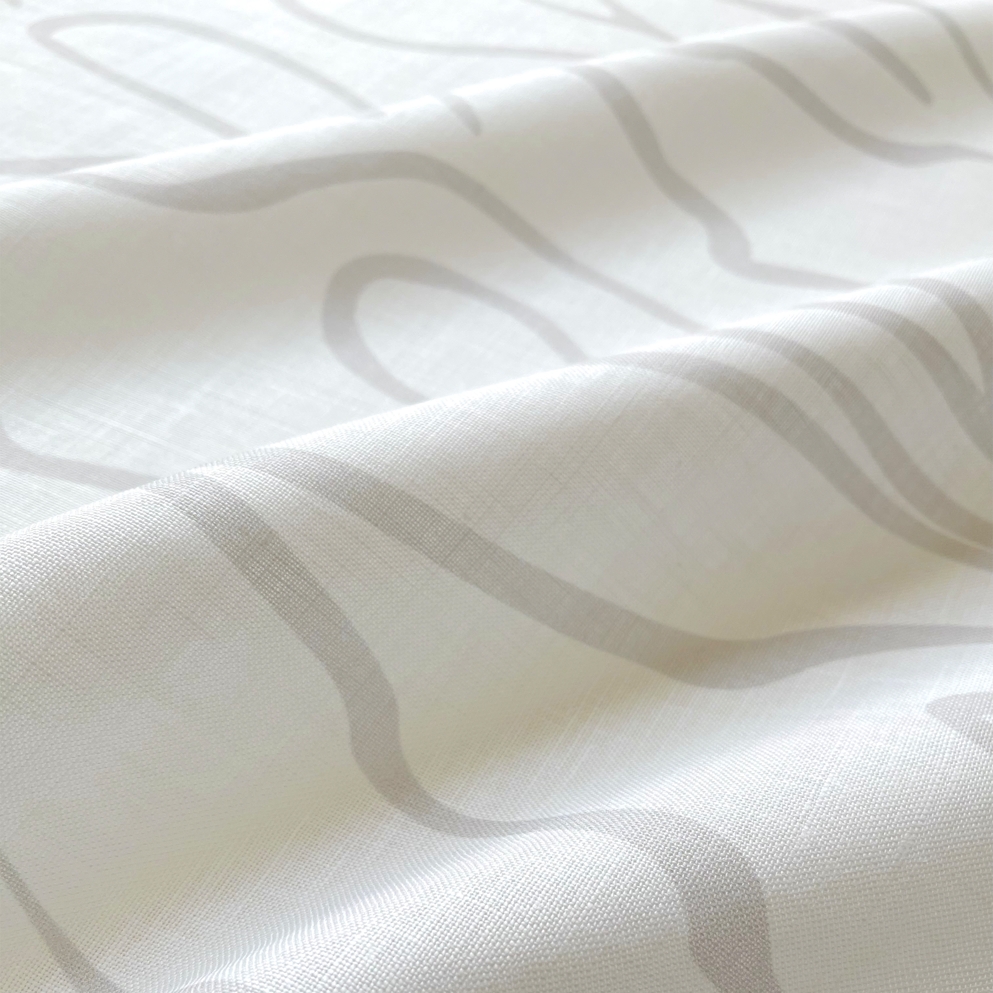 Edisto fabric in Fog by Emily Daws — close-up detail of Belgian linen, Sea Island Collection