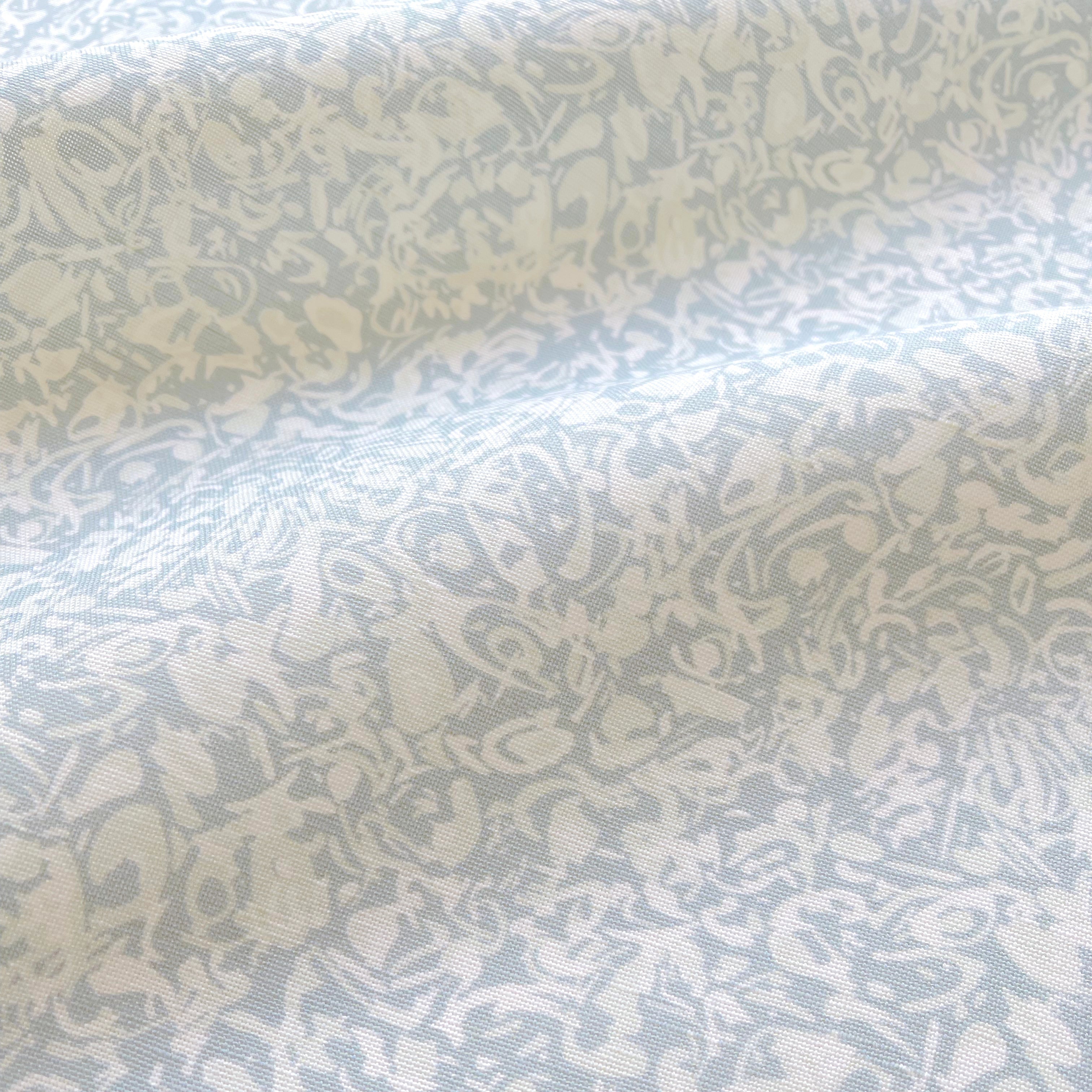 Estuary fabric in Moon by Emily Daws — close-up detail of Belgian linen, Waterways Collection