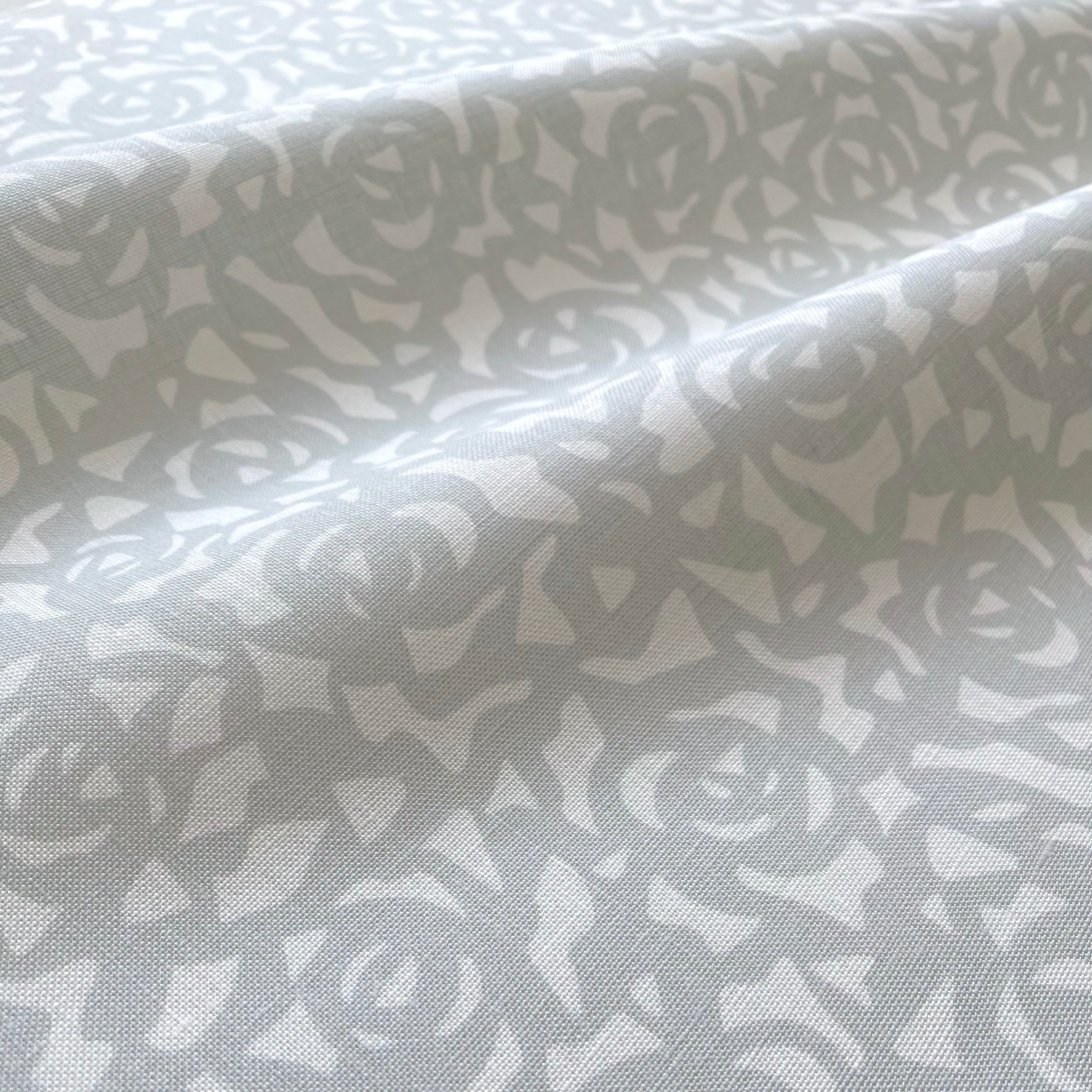 Gardenia fabric in Mist by Emily Daws – close-up view showcasing linen texture and design – Charleston fabric by the yard for interiors