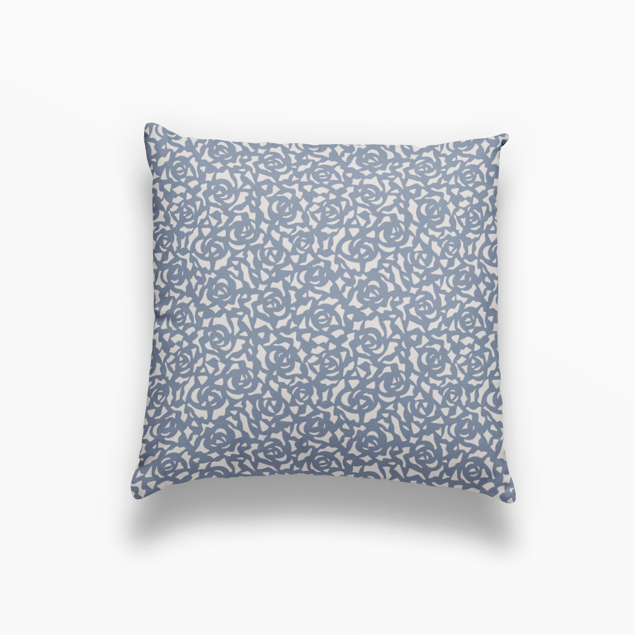 Gardenia pillow in Cobalt by Emily Daws – square throw pillow for layered Southern-style interiors