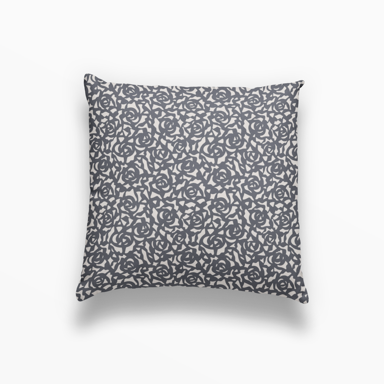 Gardenia pillow in Indigo by Emily Daws – square throw pillow for layered Southern-style interiors