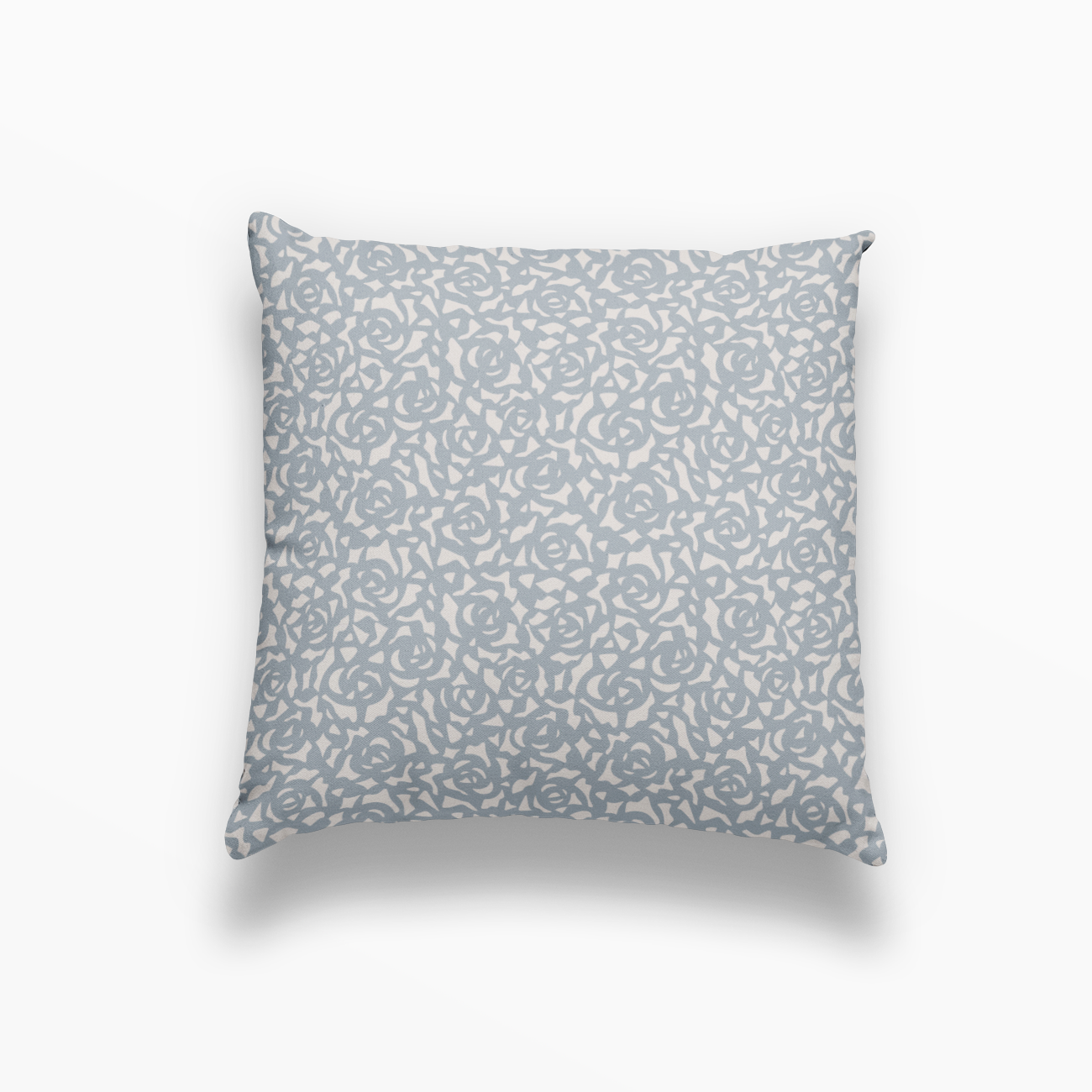 Gardenia pillow in Marina by Emily Daws – square throw pillow for layered Southern-style interiors
