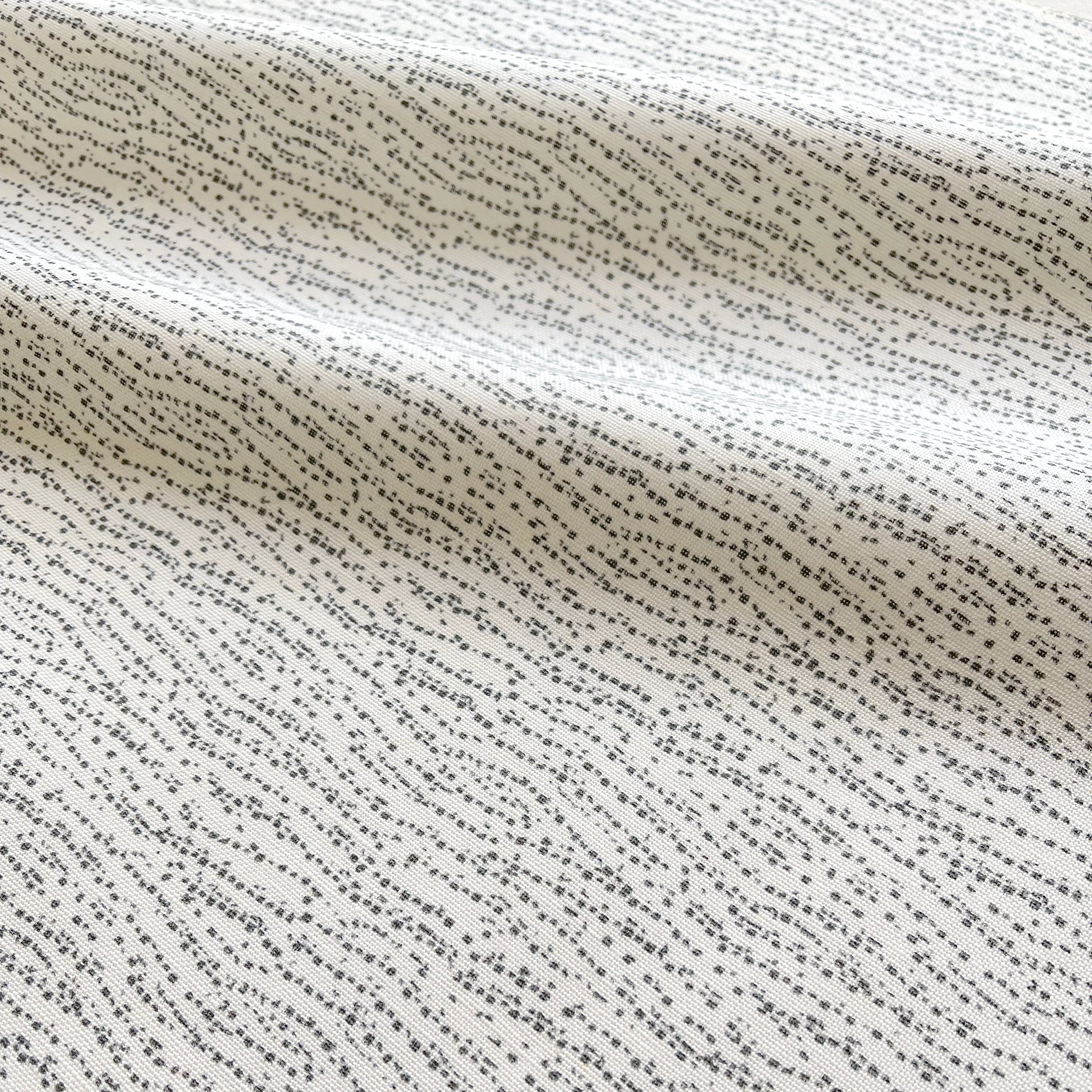 Harbor fabric in Ash by Emily Daws — close-up detail of Belgian linen, Waterways Collection