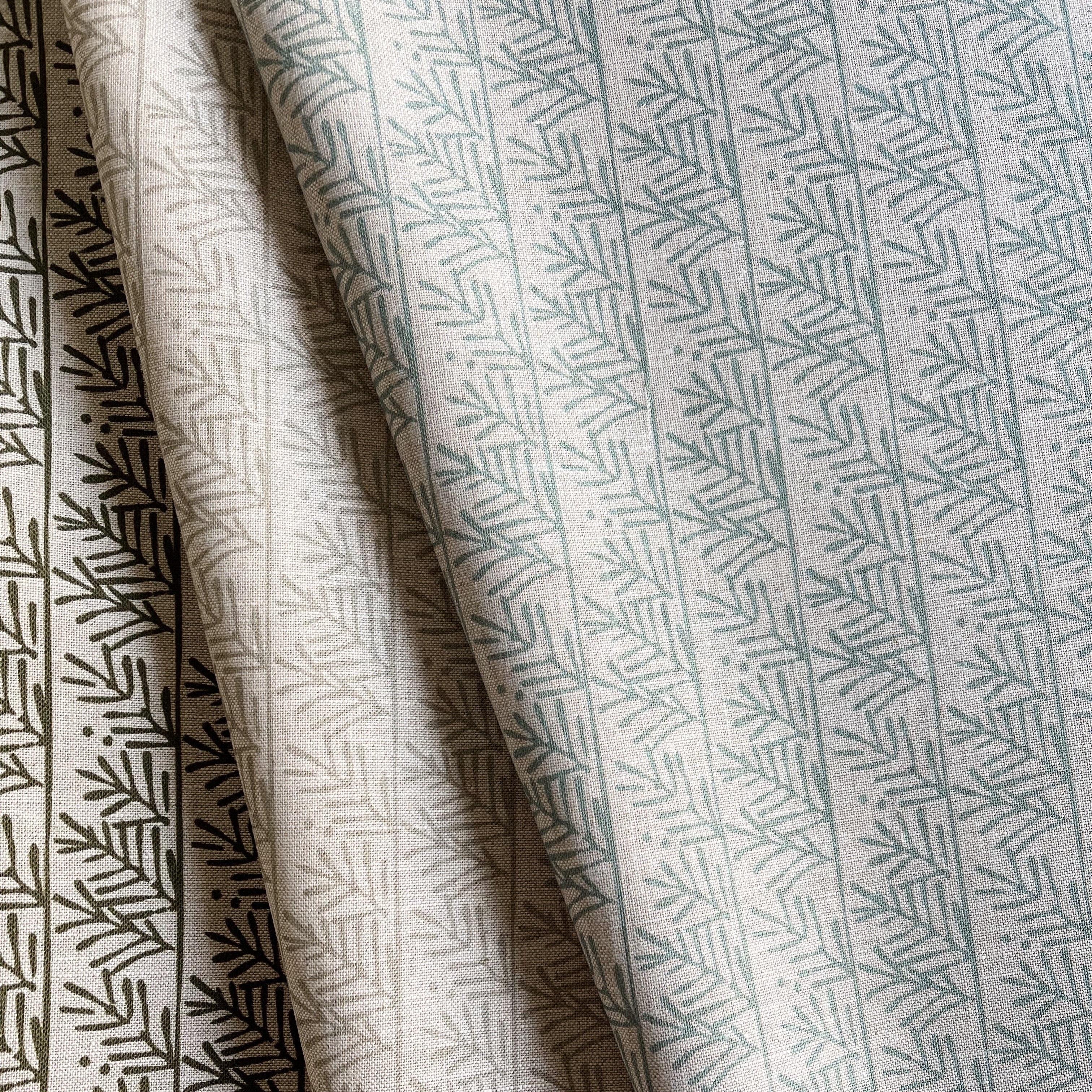 Hemlock fabric in Mineral styled by Emily Daws – cozy countryside look for floral curtains or cushions