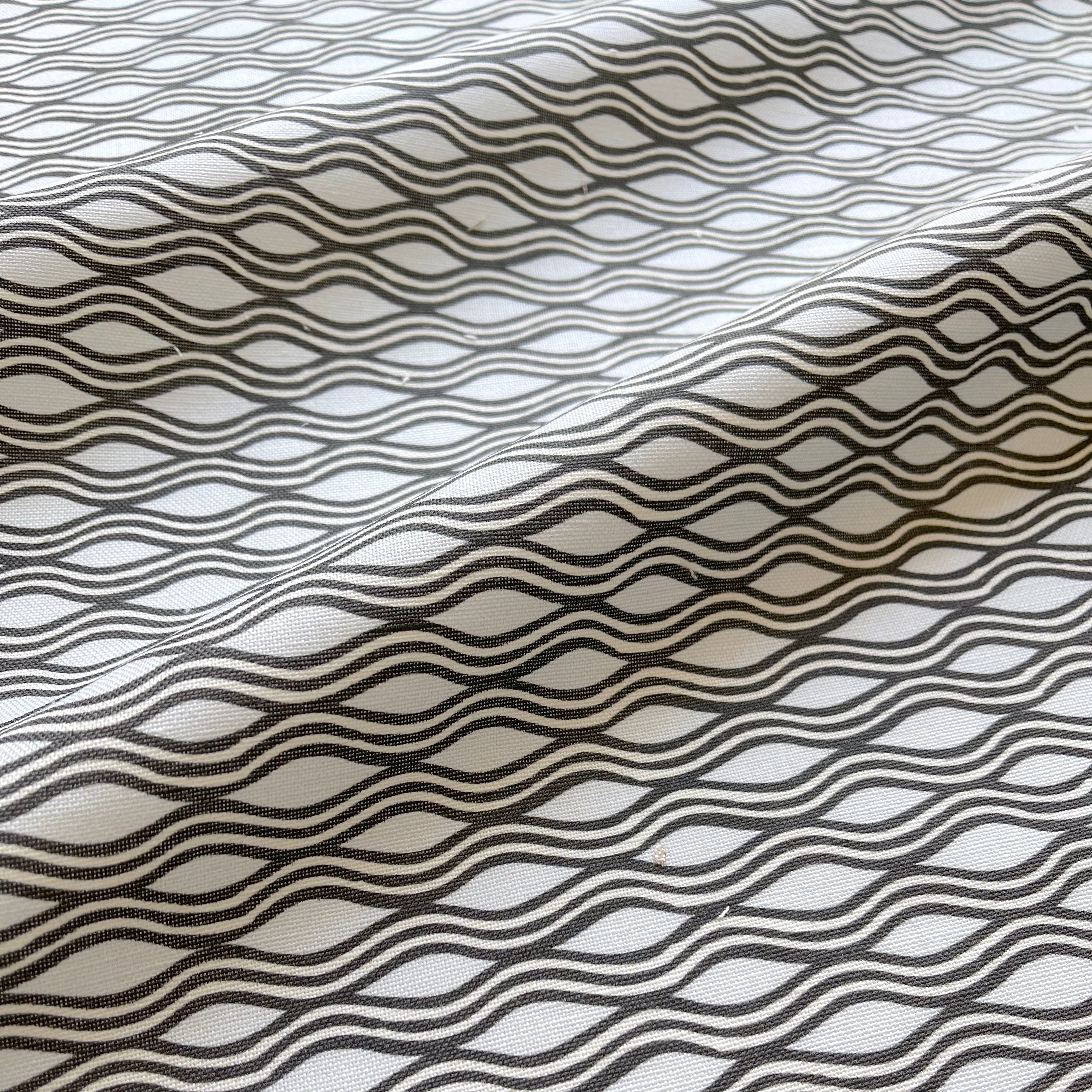 Inlet fabric in Shadow by Emily Daws — close-up detail of Belgian linen, Waterways Collection