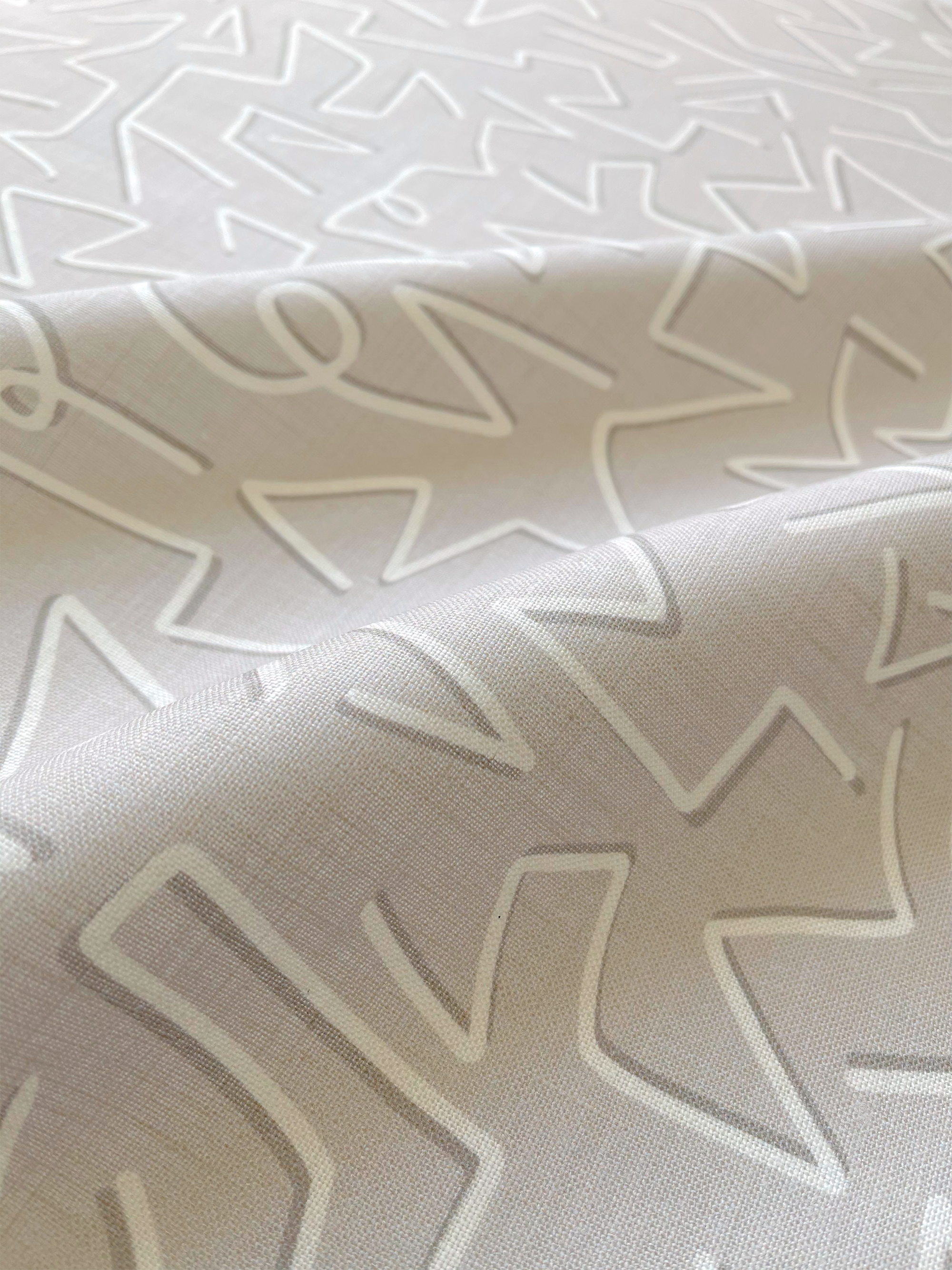 Jekyll fabric in Shell by Emily Daws – close-up showing natural fiber texture, ideal for beach house drapery or pillows – Sea Island fabric collection; luxury coastal fabric by the yard for interiors