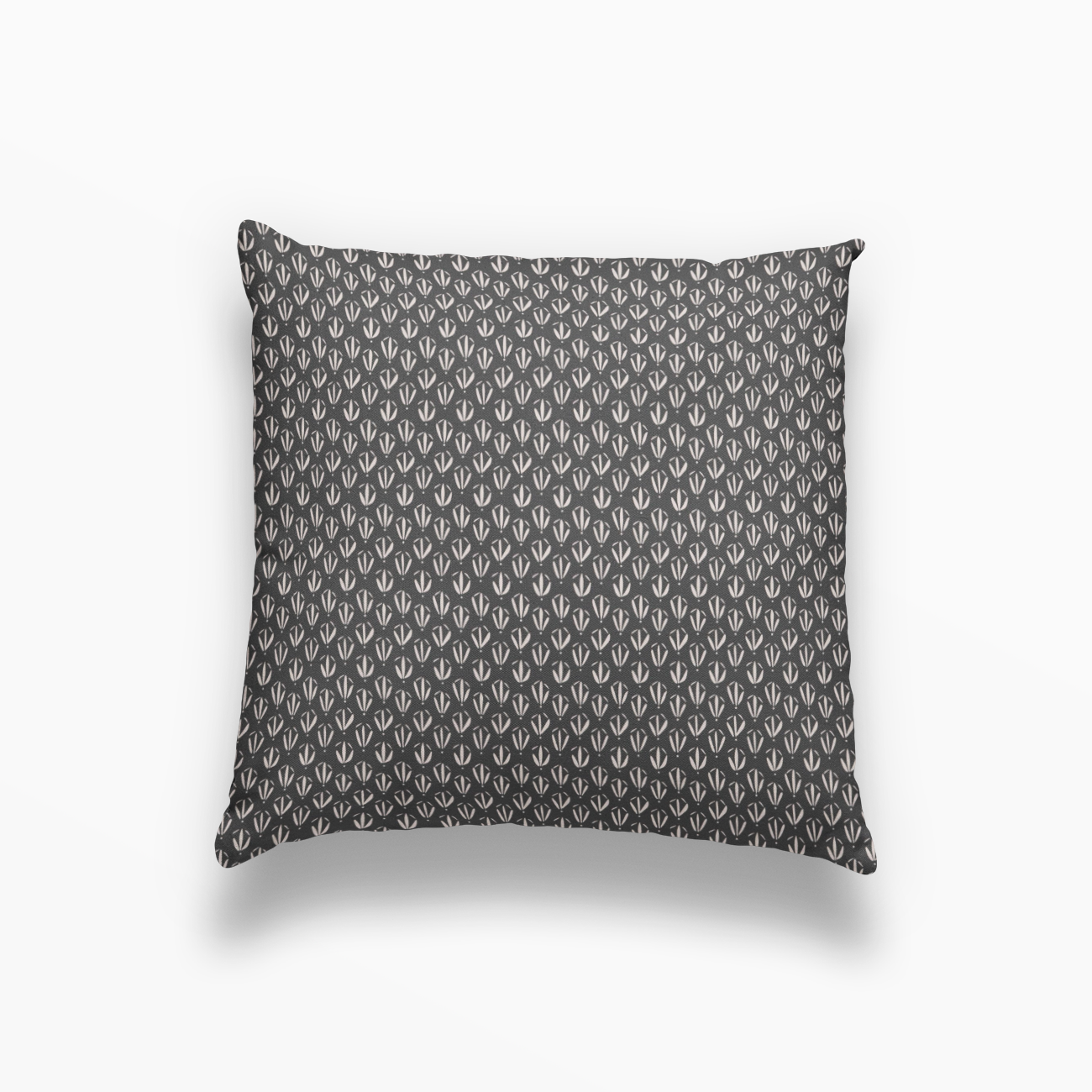Single Emily Daws pillow in artisanal fabric, styled for luxury interiors.