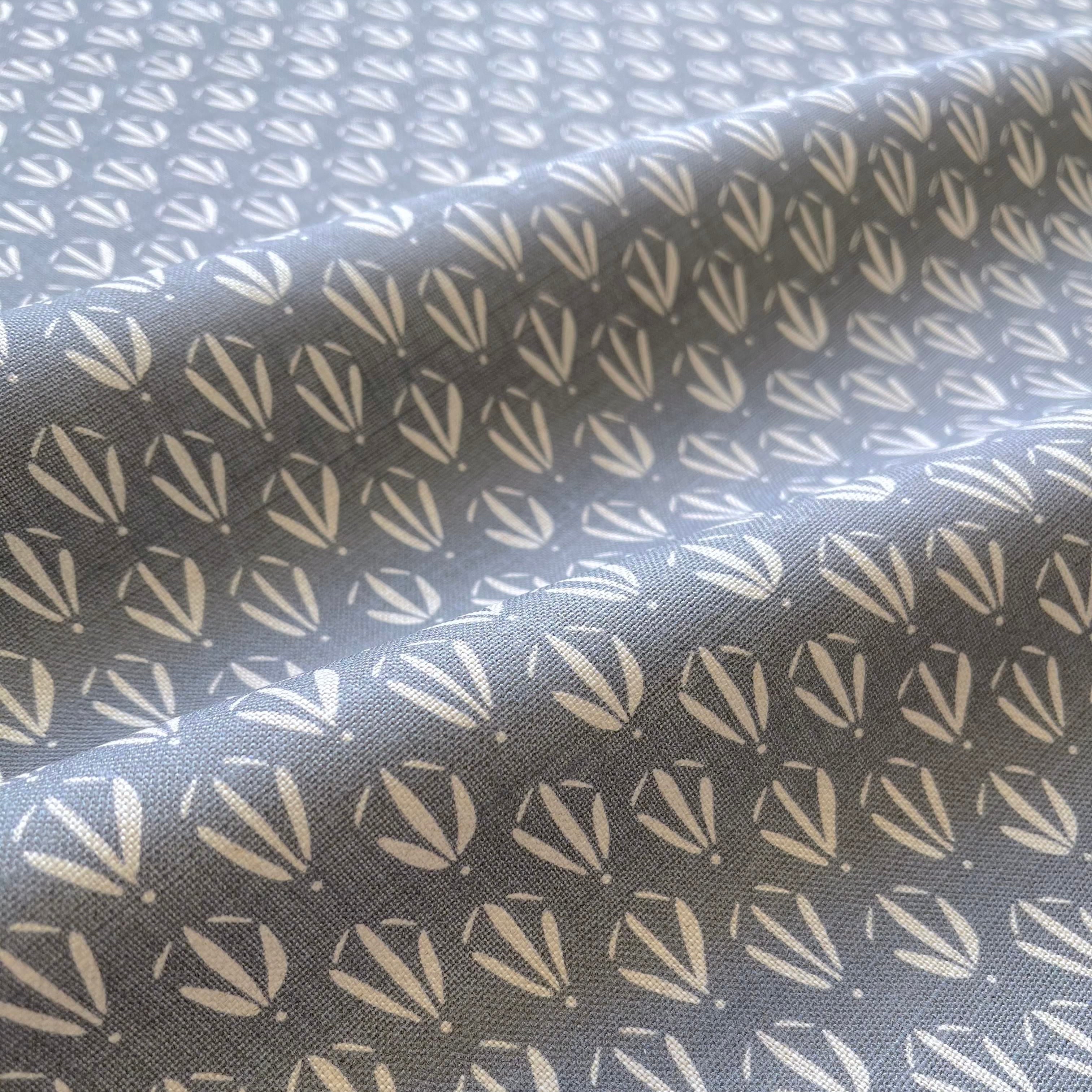 Kiawah fabric in Lake by Emily Daws — close-up detail of Belgian linen, Sea Island Collection