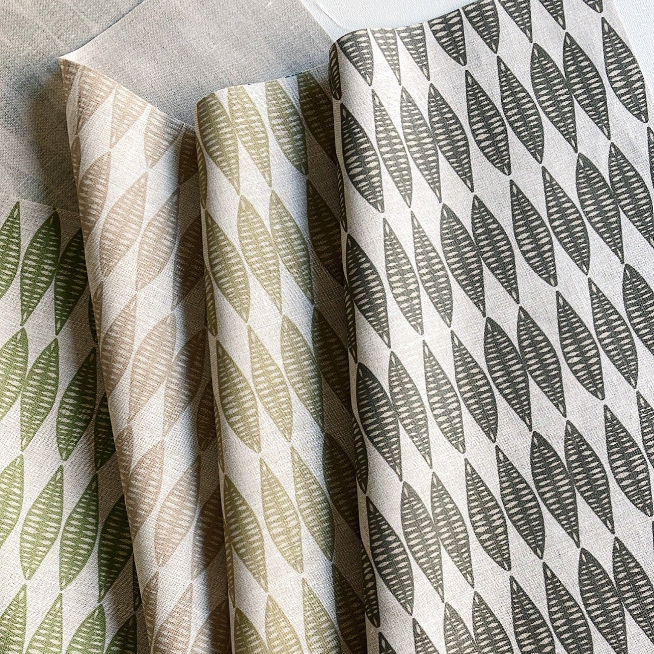 Leaflette fabric in Suede styled by Emily Daws – cozy countryside look for floral curtains or cushions