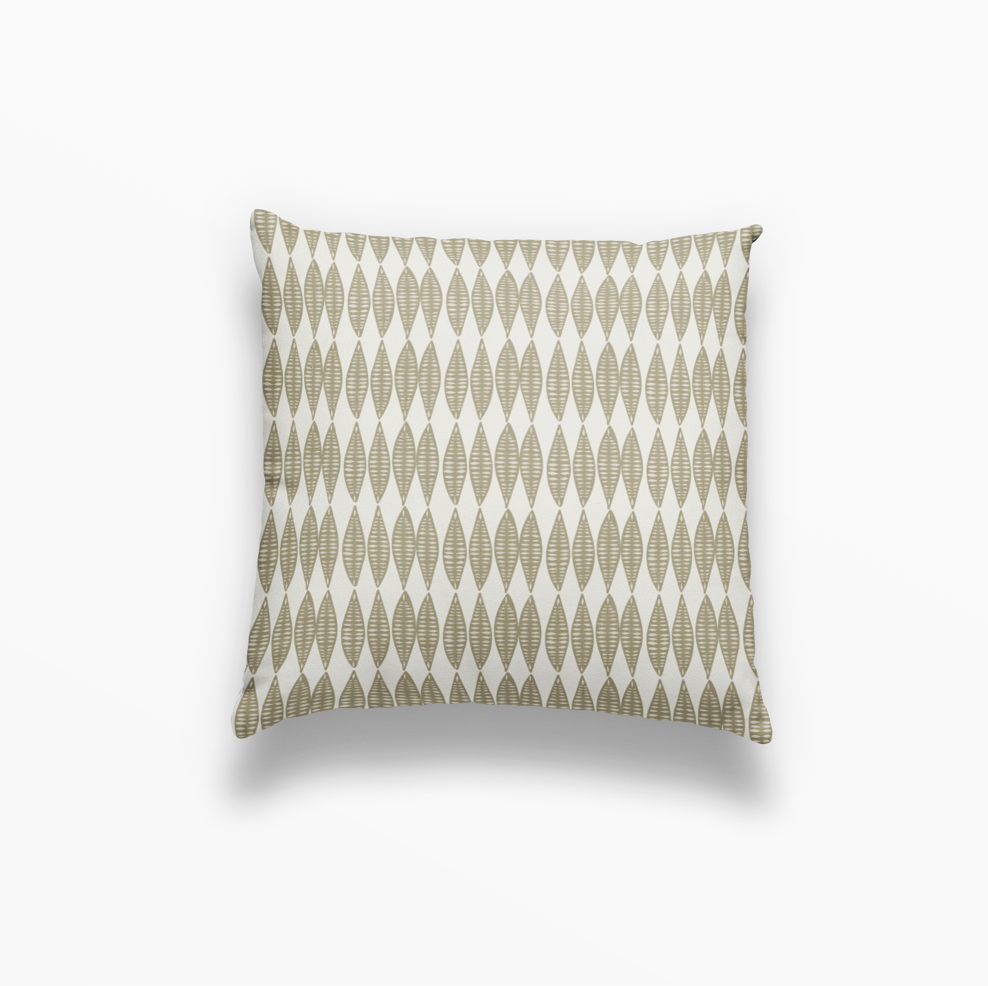 Leaflette pillow in Lemongrass by Emily Daws – square throw pillow with floral motifs for cottage-style decor