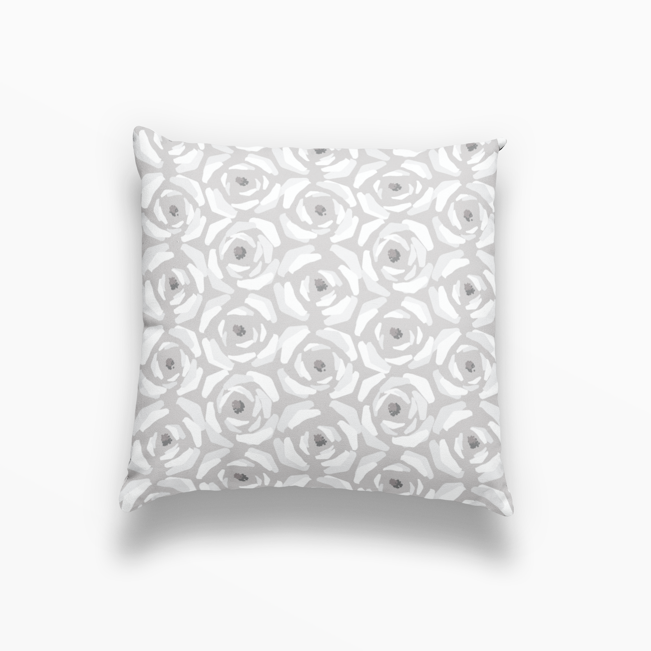 Magnolia pillow in Natural by Emily Daws – square throw pillow for layered Southern-style interiors