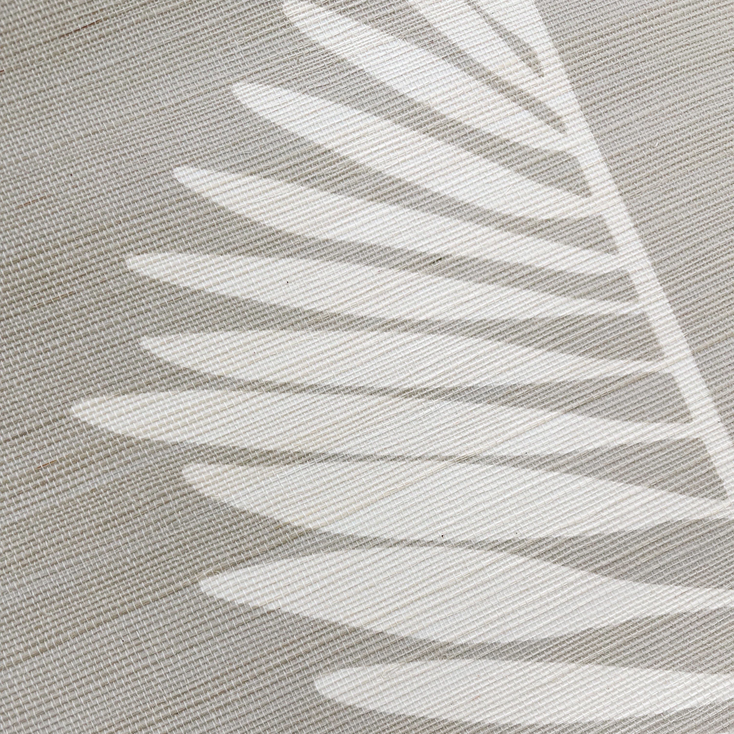 Emily Daws Palmetto Grasscloth wallpaper in Dune – close-up showing texture and tone of design