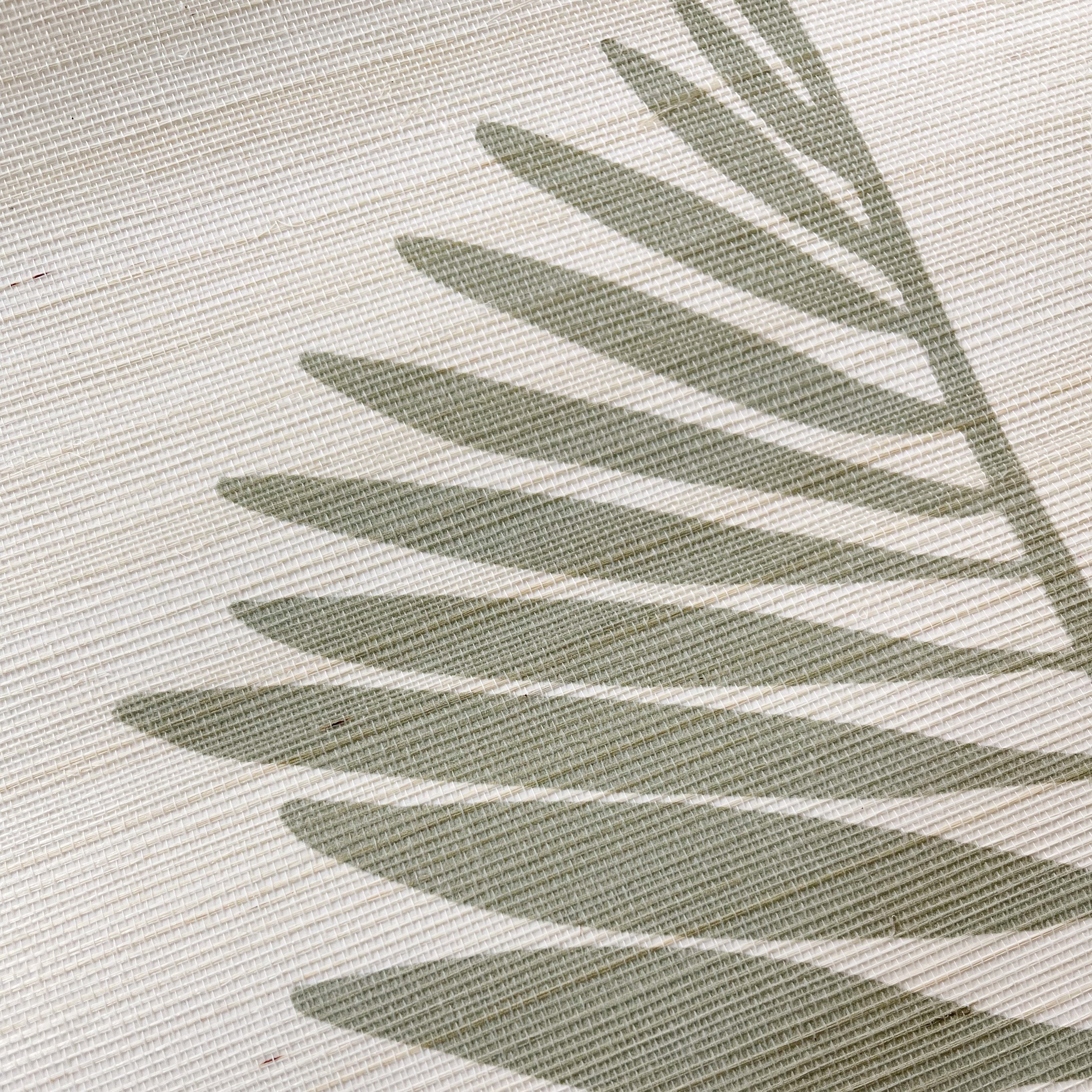 Palmetto Grasscloth wallpaper in Sage – close-up showing texture and tone of design