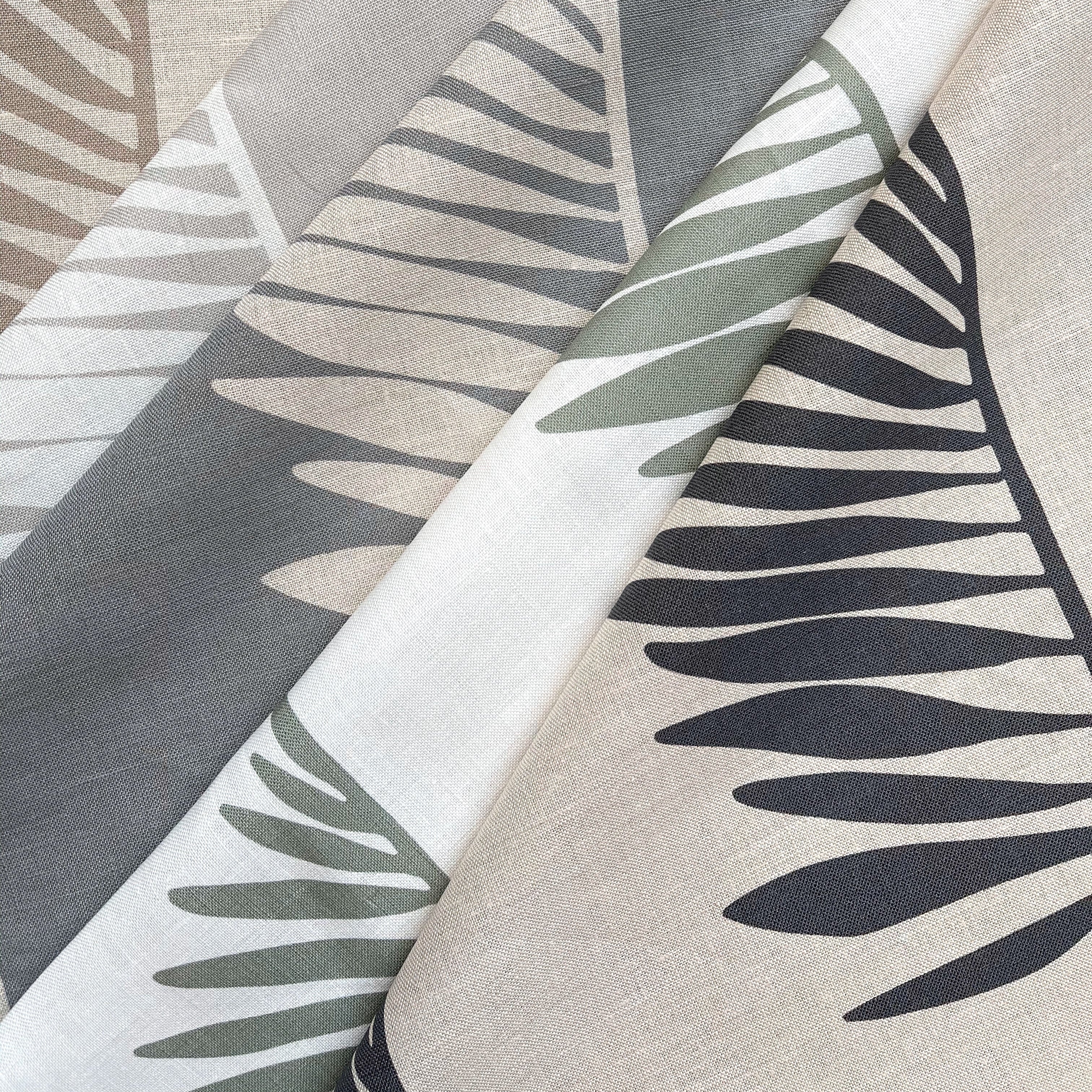Palmetto fabric in Leaf by Emily Daws – styled in a coastal-inspired interior for pillows or window treatments – Charleston fabric by the yard for interiors