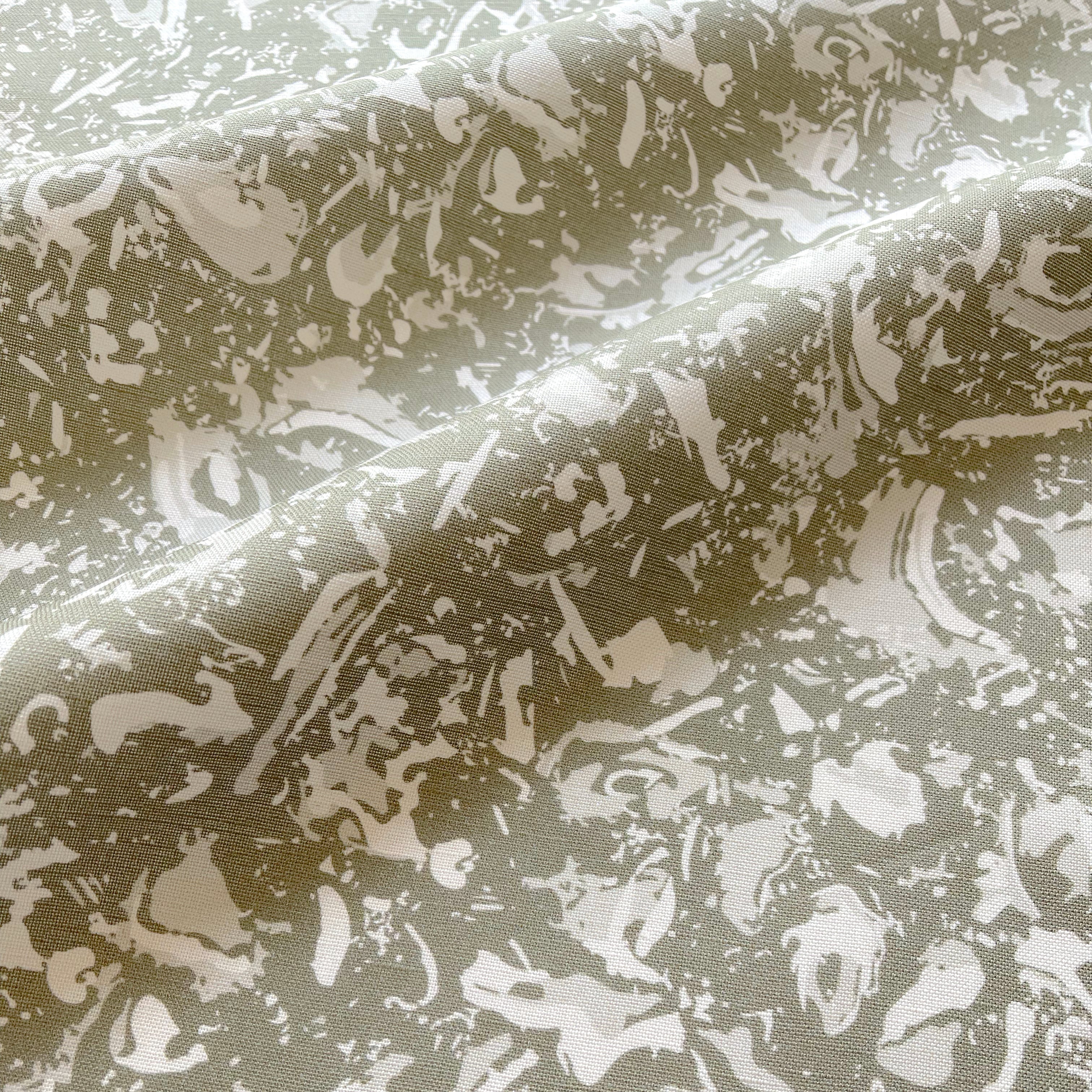 River Reef fabric in Hazel by Emily Daws — close-up detail of Belgian linen, Waterways Collection