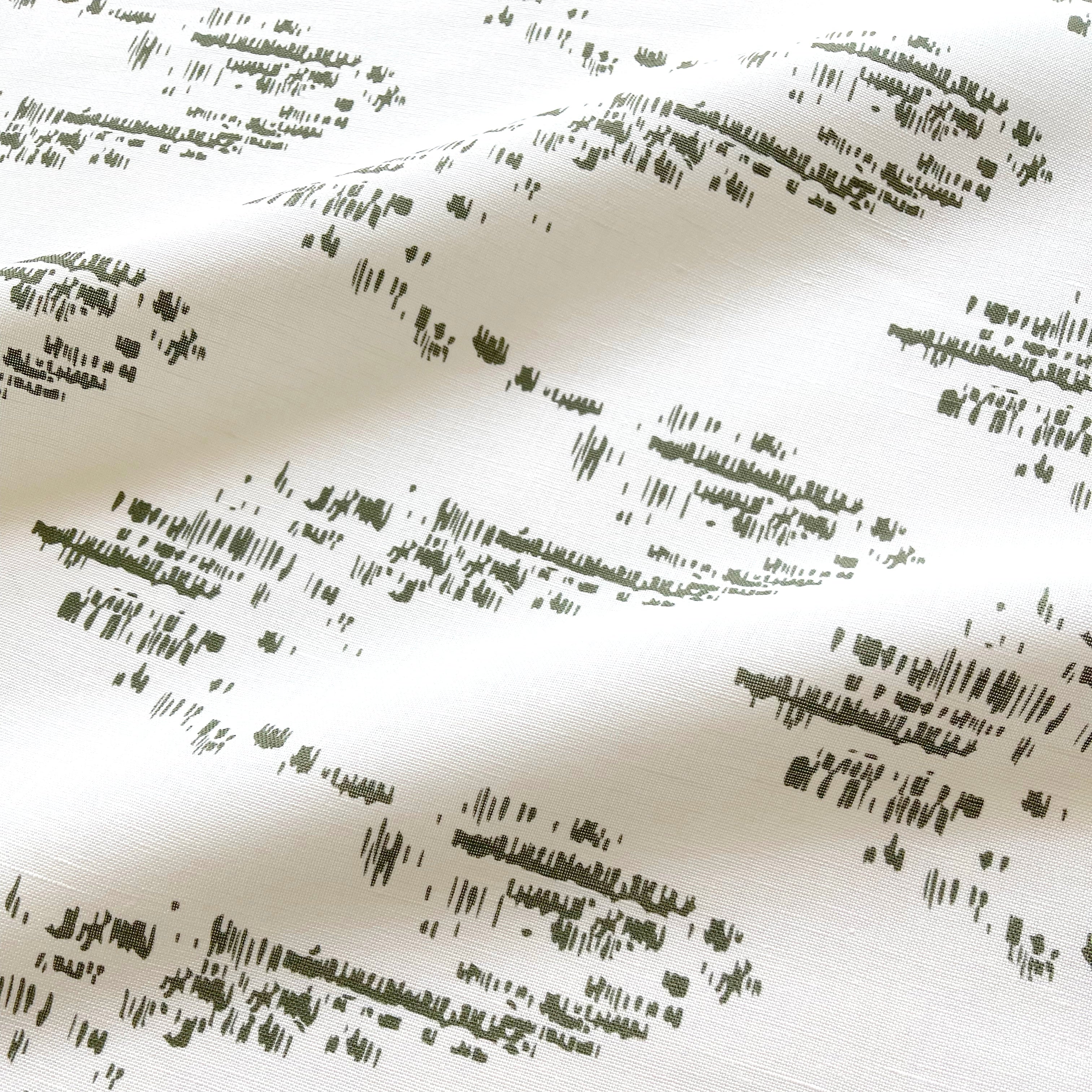 Salt Marsh fabric in Cypress by Emily Daws — close-up detail of Belgian linen, Waterways Collection