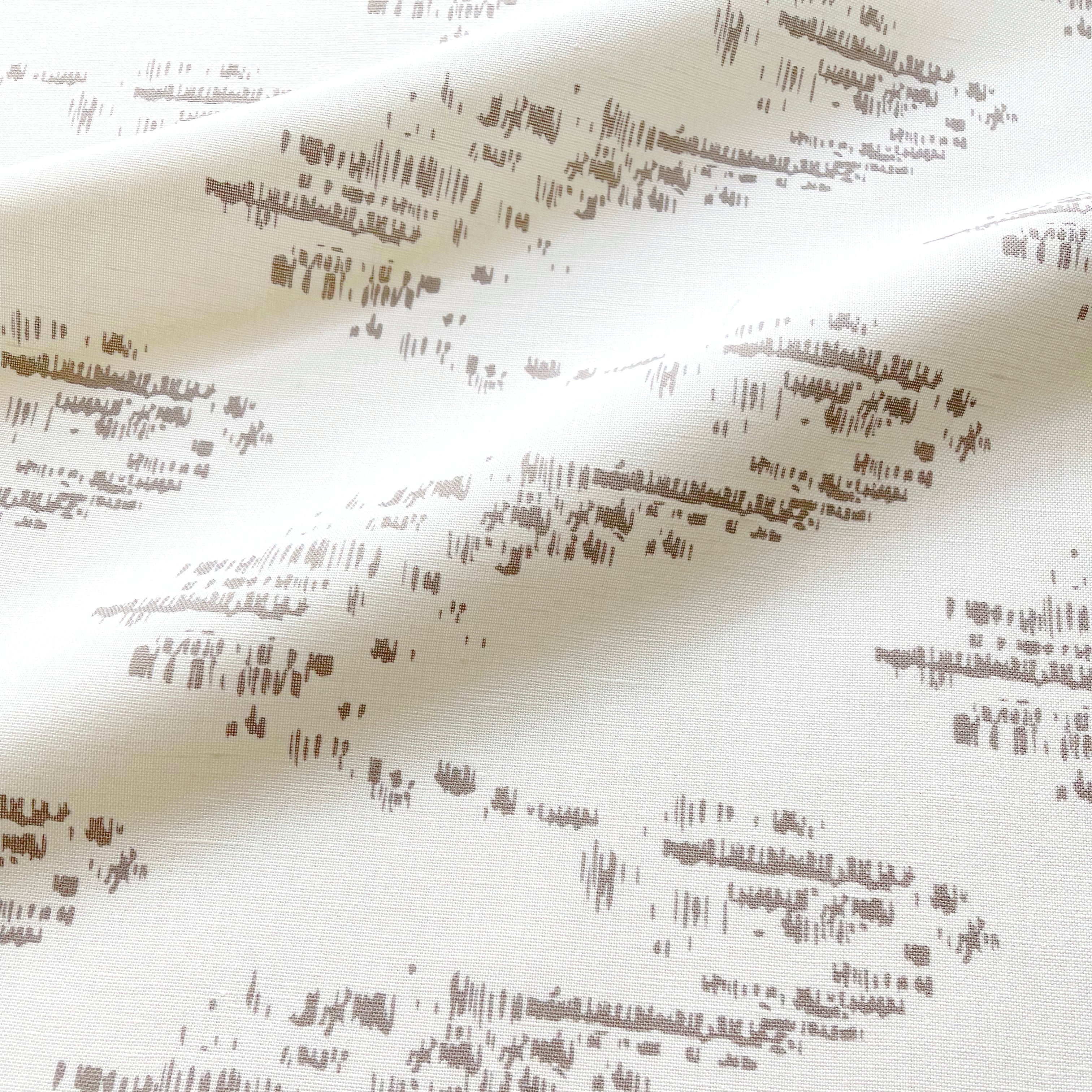 Salt Marsh fabric in Mauve by Emily Daws — close-up detail of Belgian linen, Waterways Collection