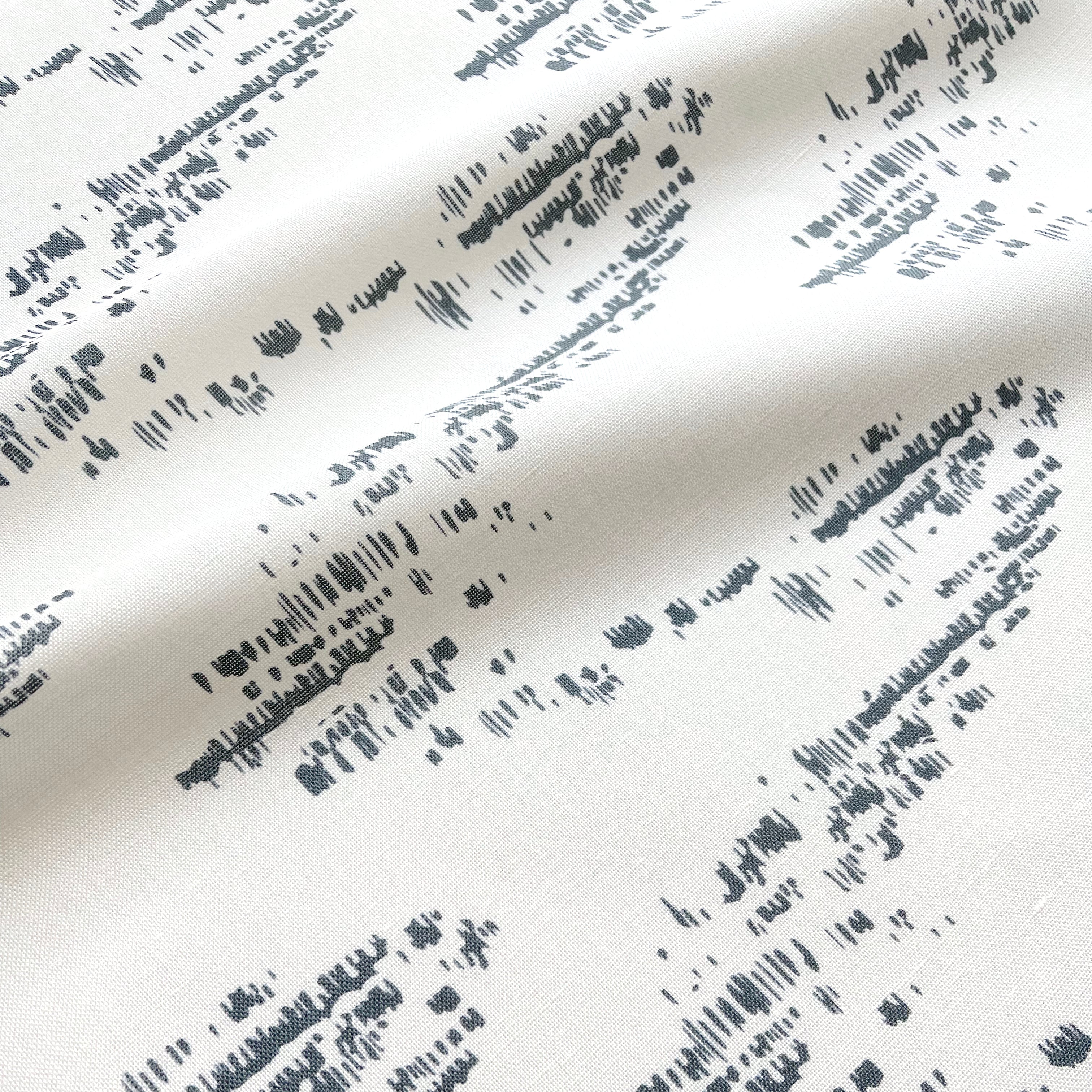 Salt Marsh fabric in Navy by Emily Daws — close-up detail of Belgian linen, Waterways Collection