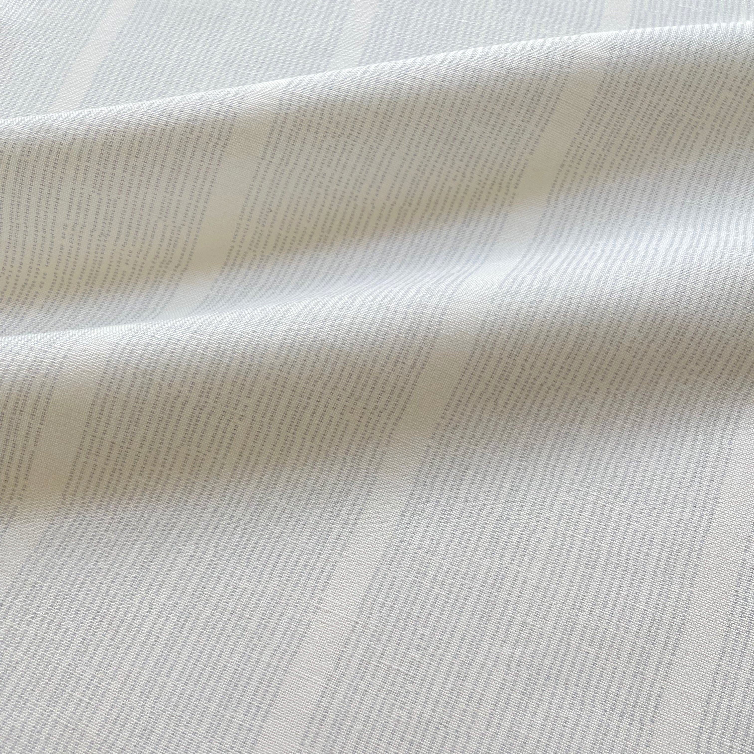 Sandbar fabric in Sterling by Emily Daws — close-up detail of Belgian linen, Waterways Collection