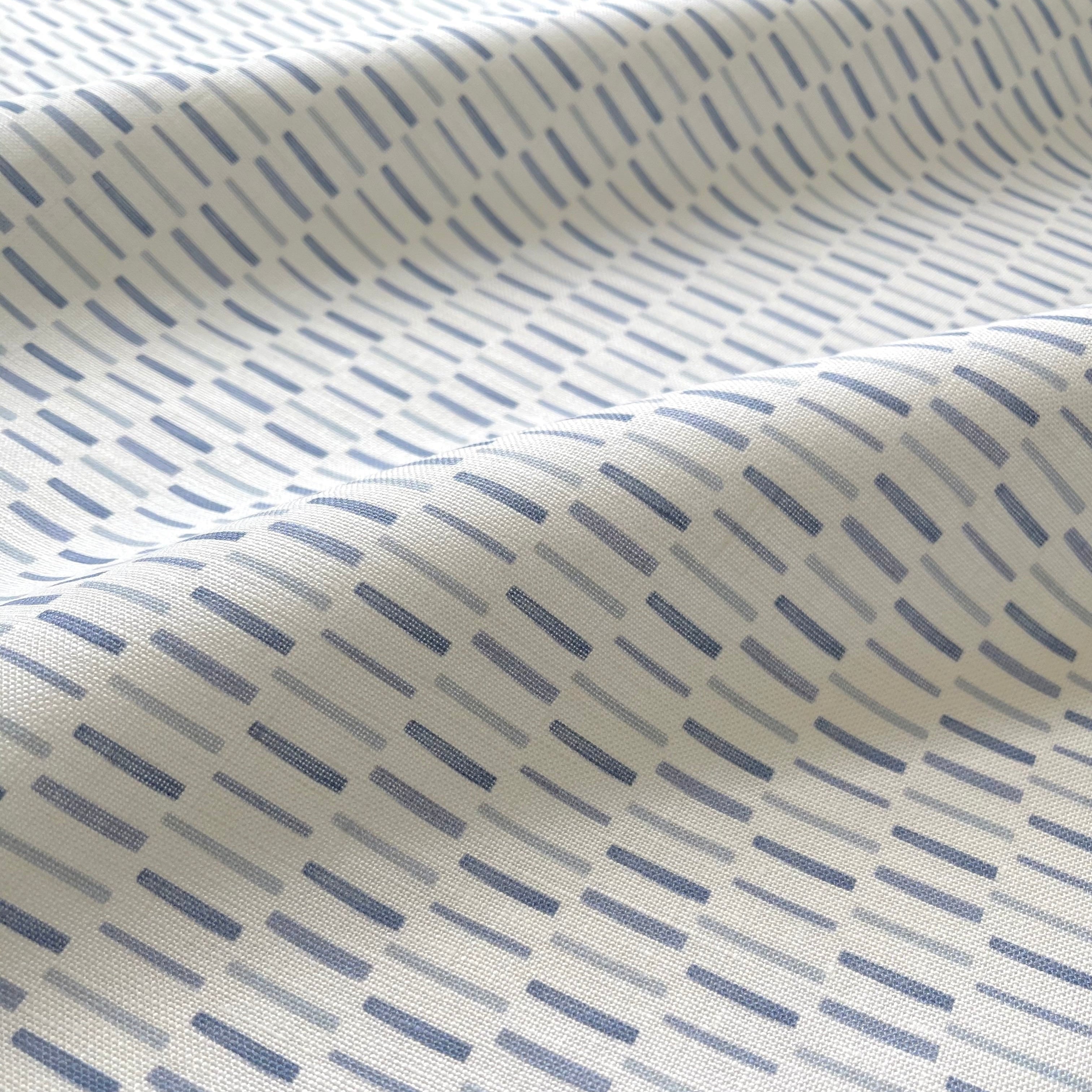 Sweetgrass fabric in Sapphire by Emily Daws — close-up detail of Belgian linen, Charleston Collection