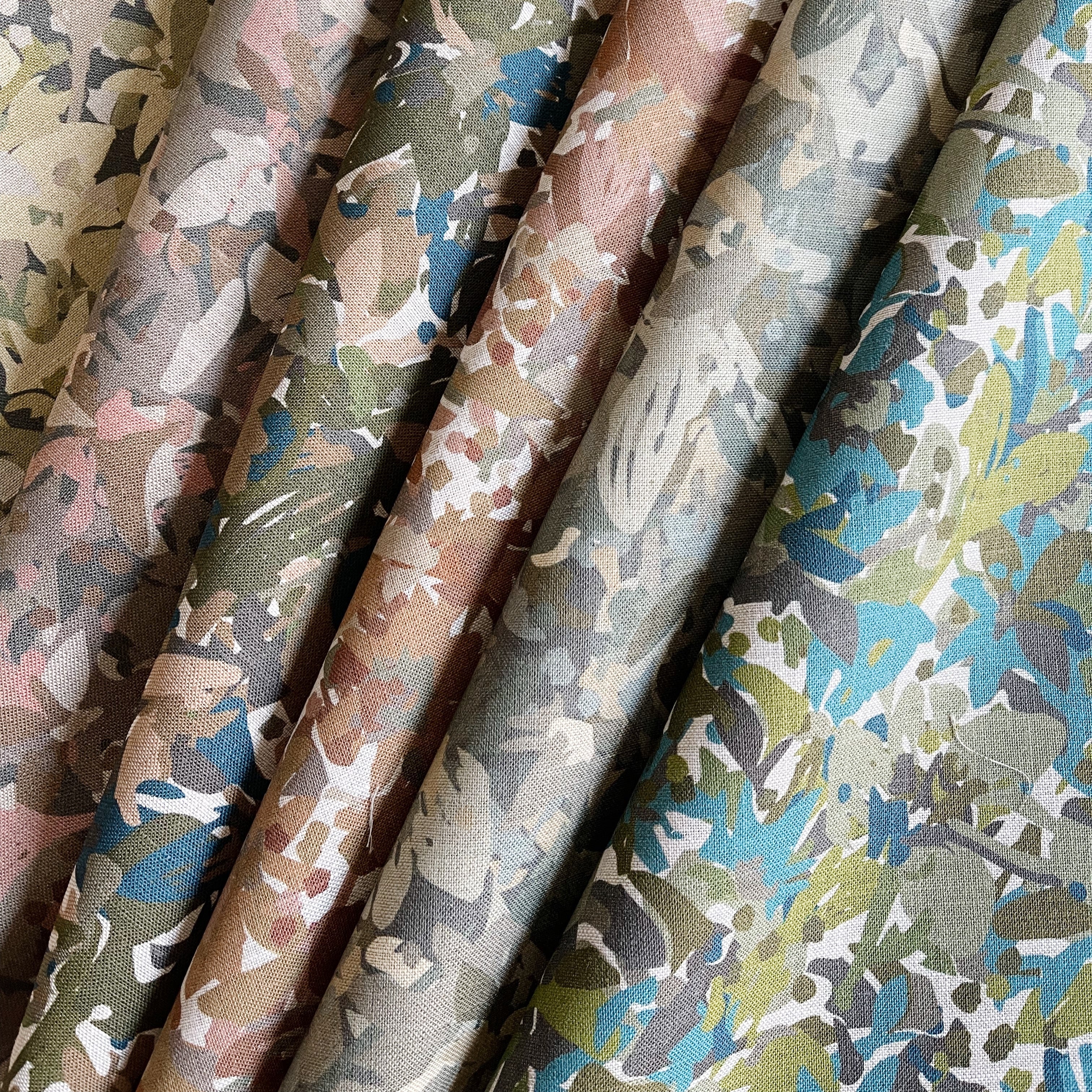 Thicket fabric in Emerald styled by Emily Daws – cozy countryside look for floral curtains or cushions