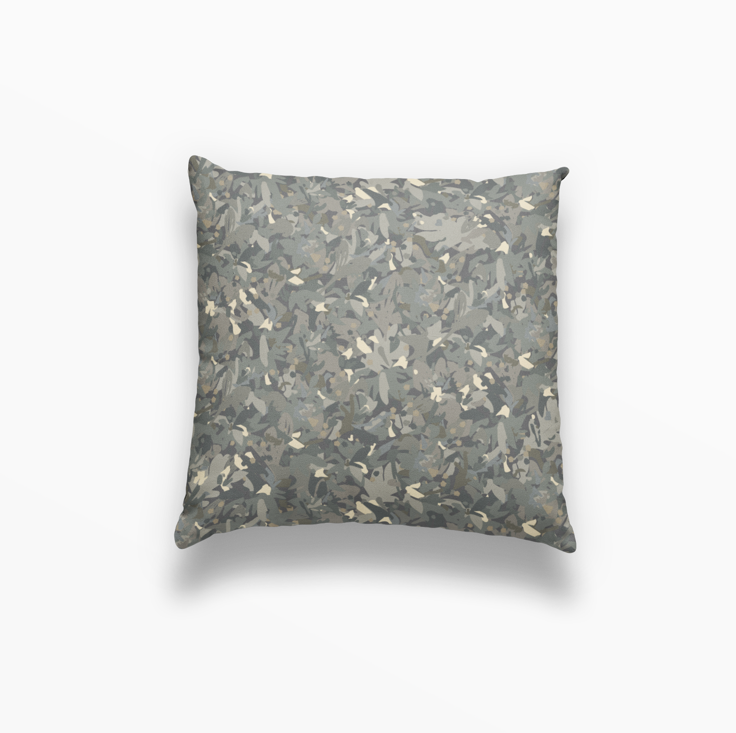 Thicket pillow in Shale by Emily Daws – square throw pillow with floral motifs for cottage-style decor