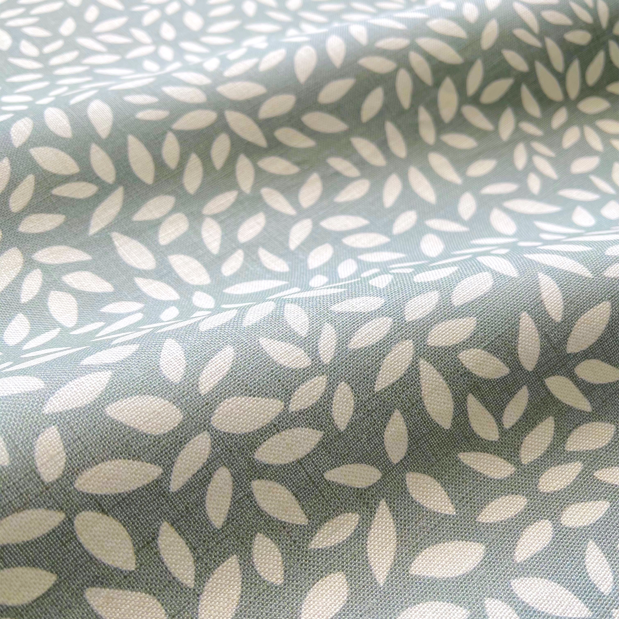Wadmalaw fabric in Sage by Emily Daws — close-up detail of Belgian linen, Sea Island Collection